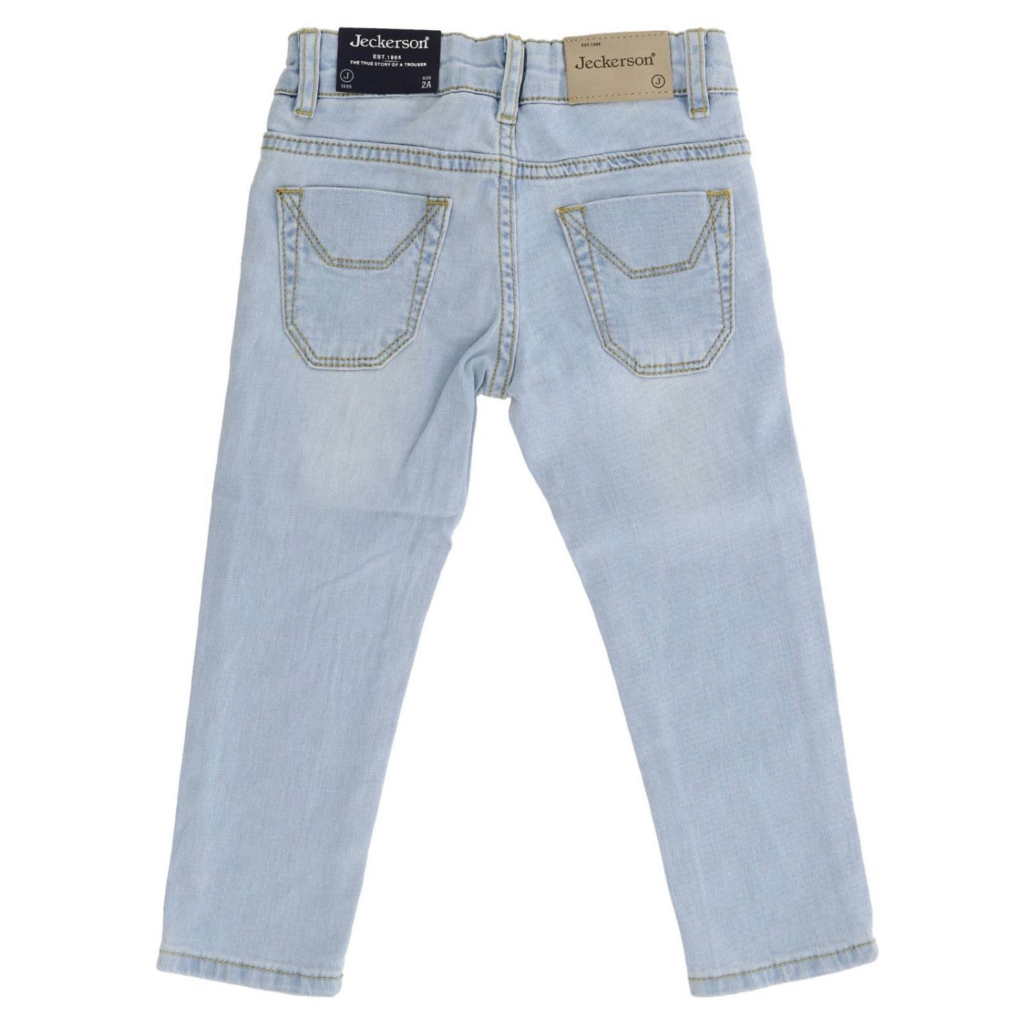 Jeckerson Outlet: Jeans JB936 a 5 tasche in denim con toppe colorate - Denim  | Jeans Jeckerson JB936 GIGLIO.COM