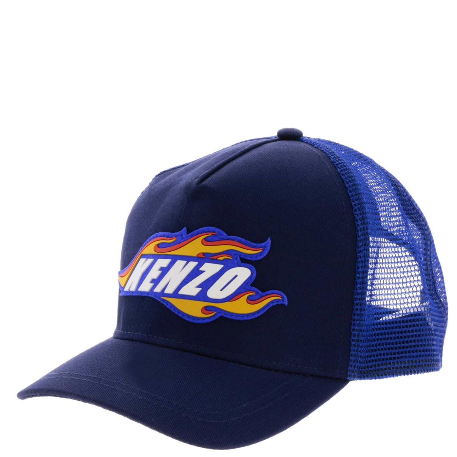 Kenzo Junior Outlet Cappello in stile baseball con logo Kenzo Blue