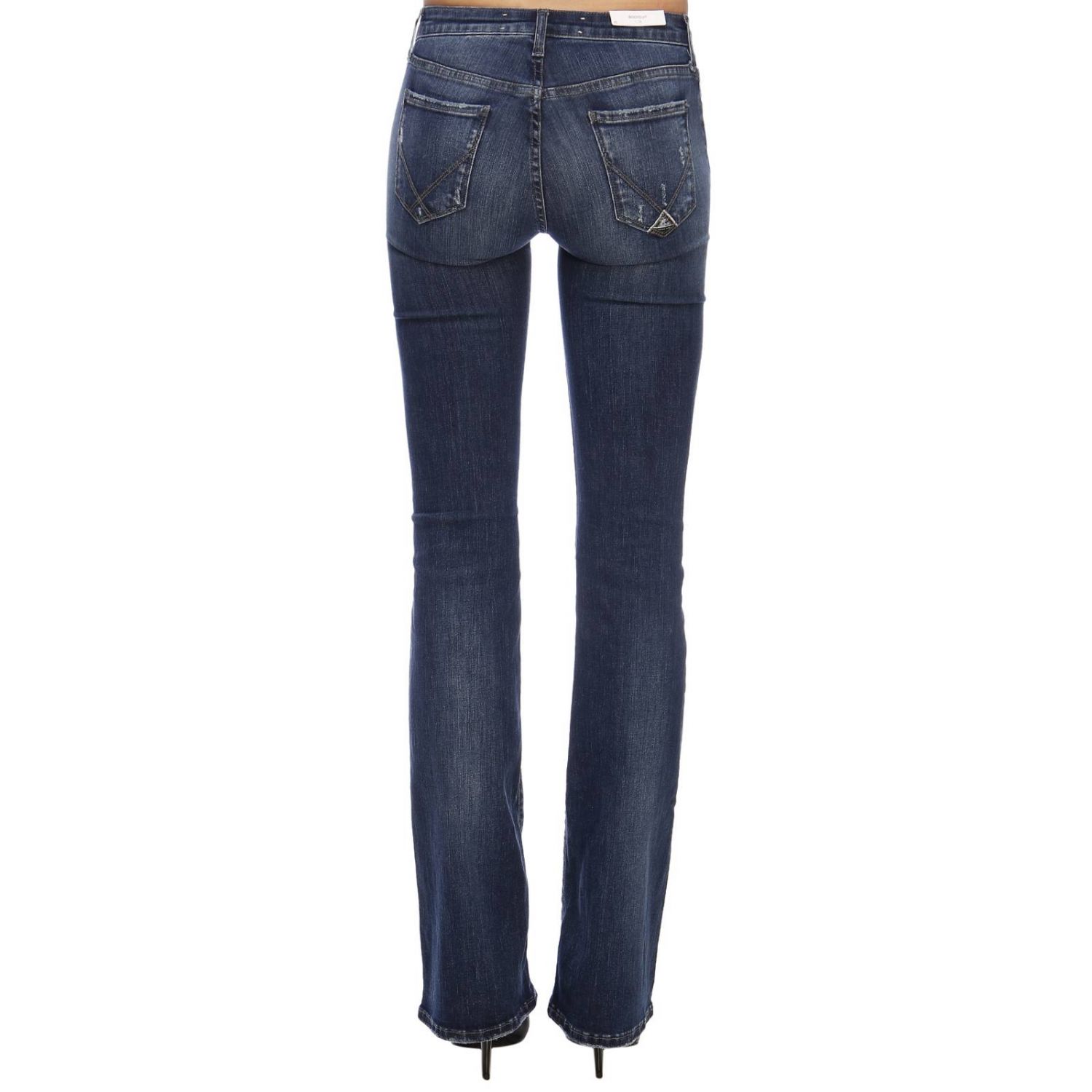 Roy Rogers Outlet: Jeans a 5 tasche stretch used con fondo a zampa - Denim  | Jeans Roy Rogers RND005D2070670 GIGLIO.COM