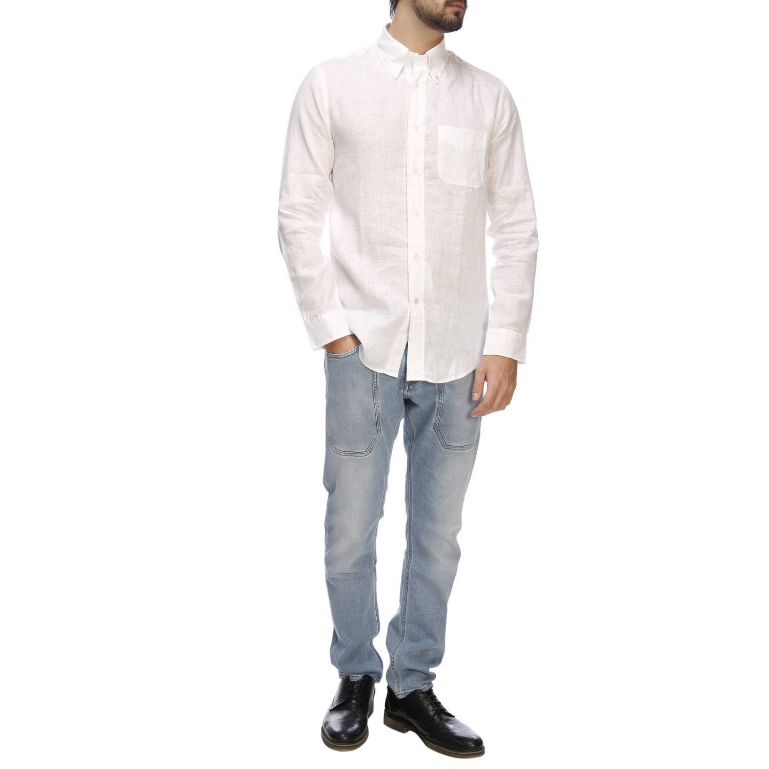 Brooks Brothers Outlet: shirt for man - White | Brooks Brothers shirt ...