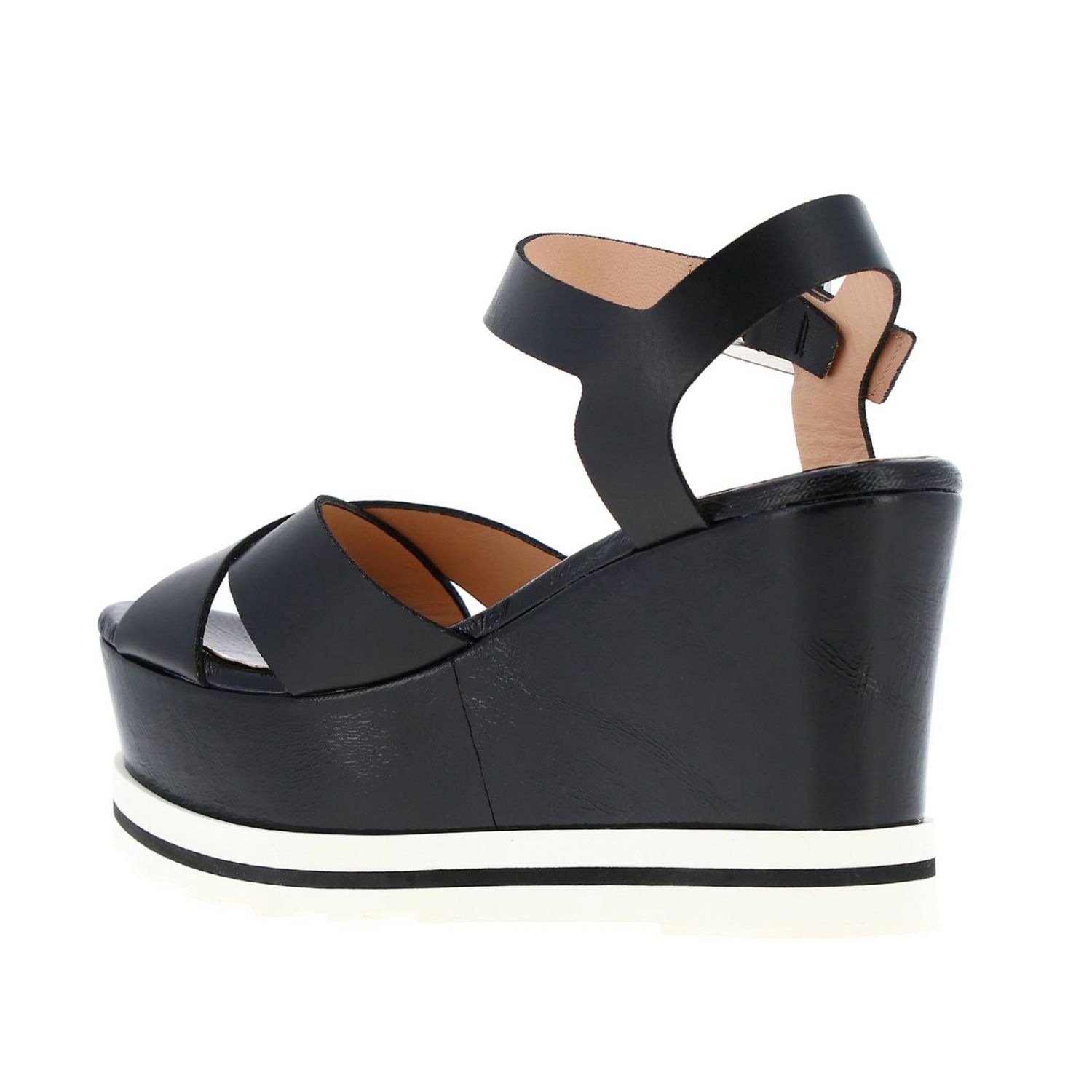 Pollini Outlet: heeled sandals for woman - Blue | Pollini heeled ...