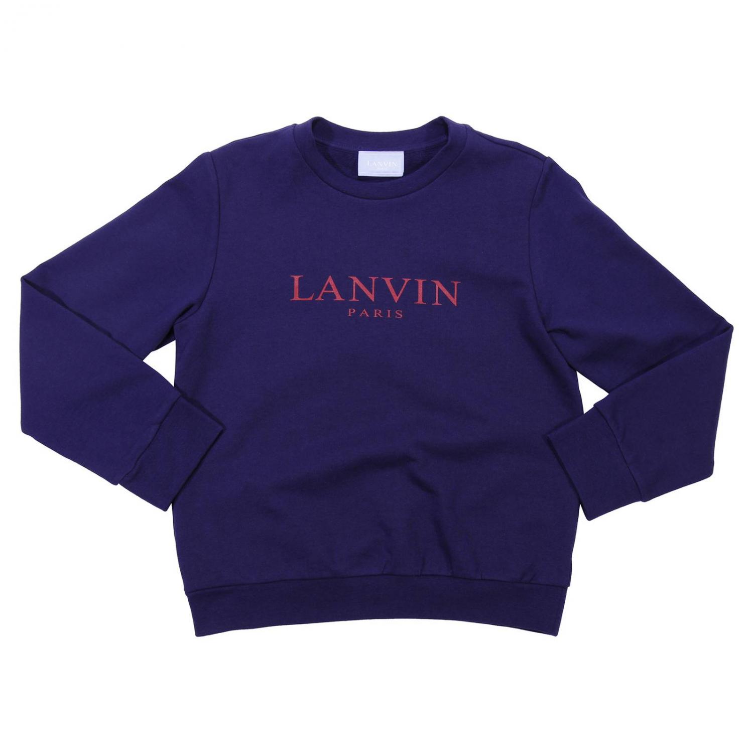 Lanvin Outlet: Felpa a girocollo con logo - Blue | Maglia Lanvin 4K4020  KC170 GIGLIO.COM