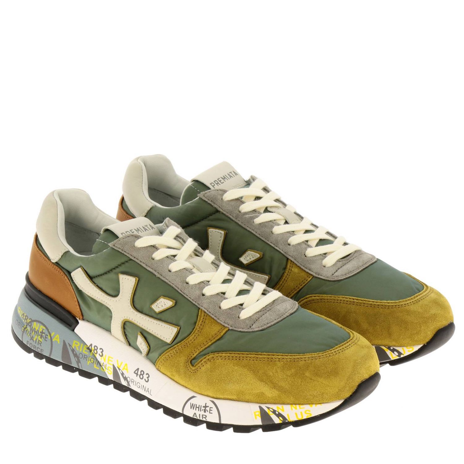 Premiata Outlet Zapatos hombre Verde Zapatillas Premiata MICK