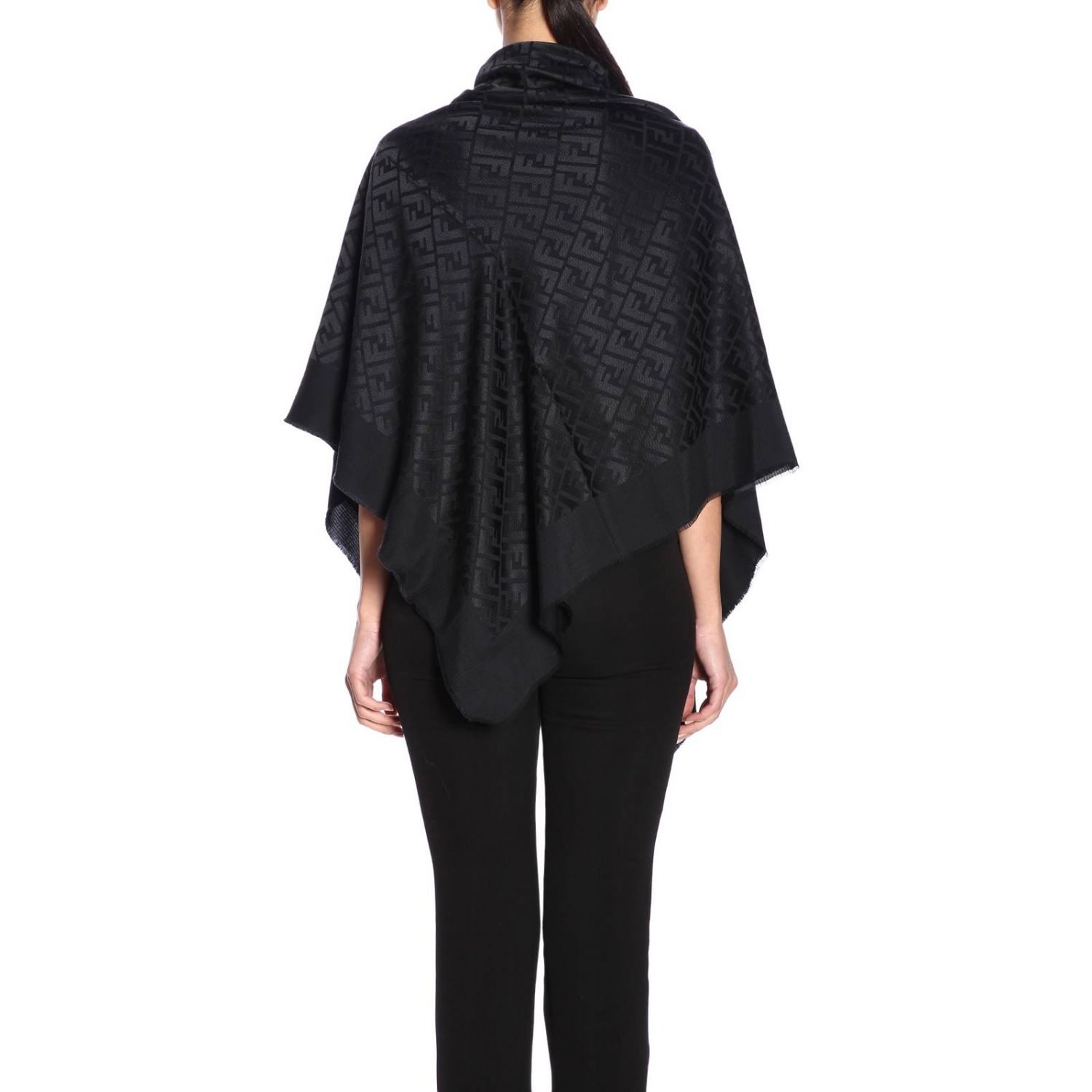 fendi black shawl