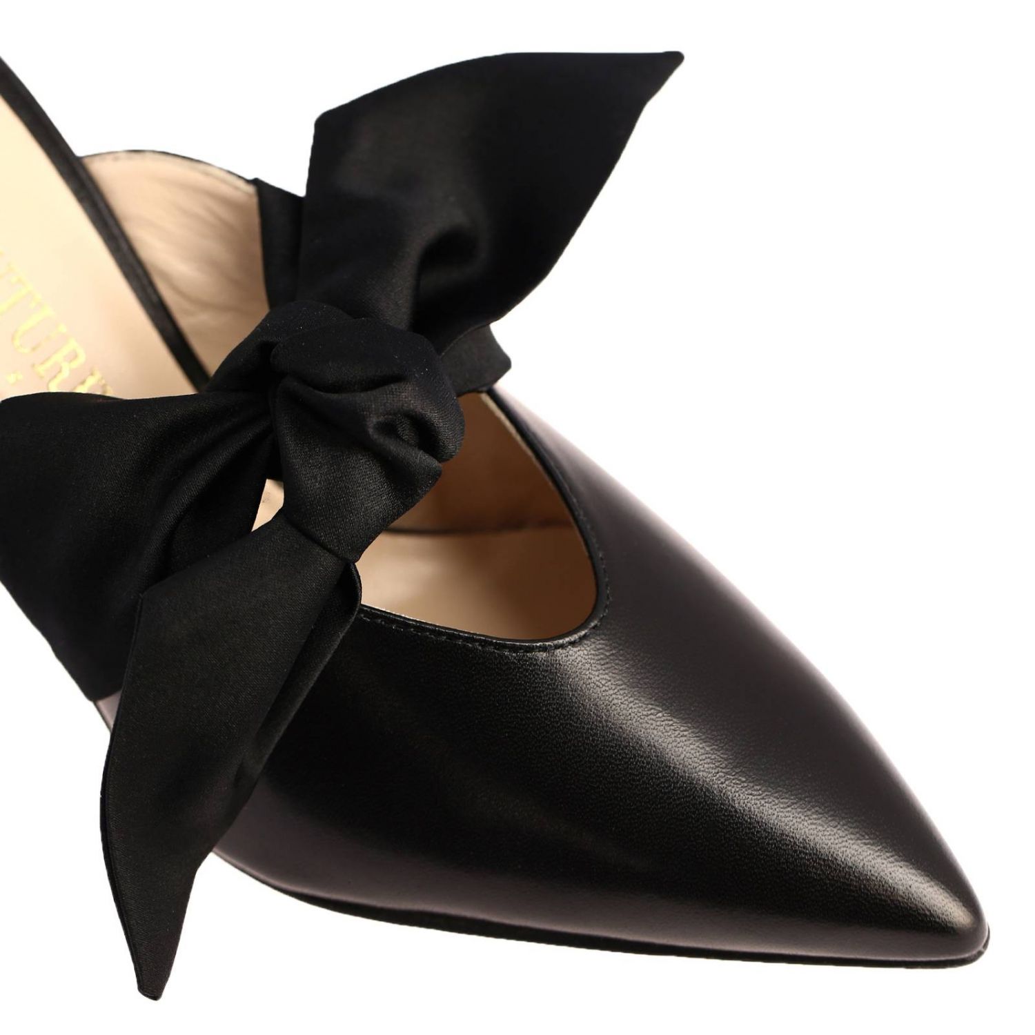 Scarpe con tacco Gia Couture: Sandalo Gia Couture in pelle con maxi fiocco in raso nero 3