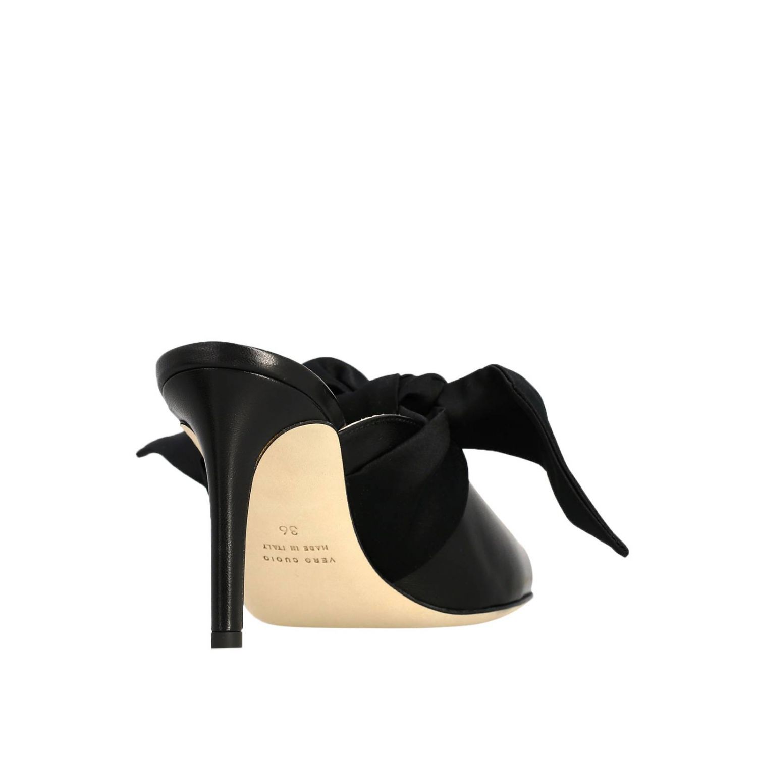 Scarpe con tacco Gia Couture: Sandalo Gia Couture in pelle con maxi fiocco in raso nero 4