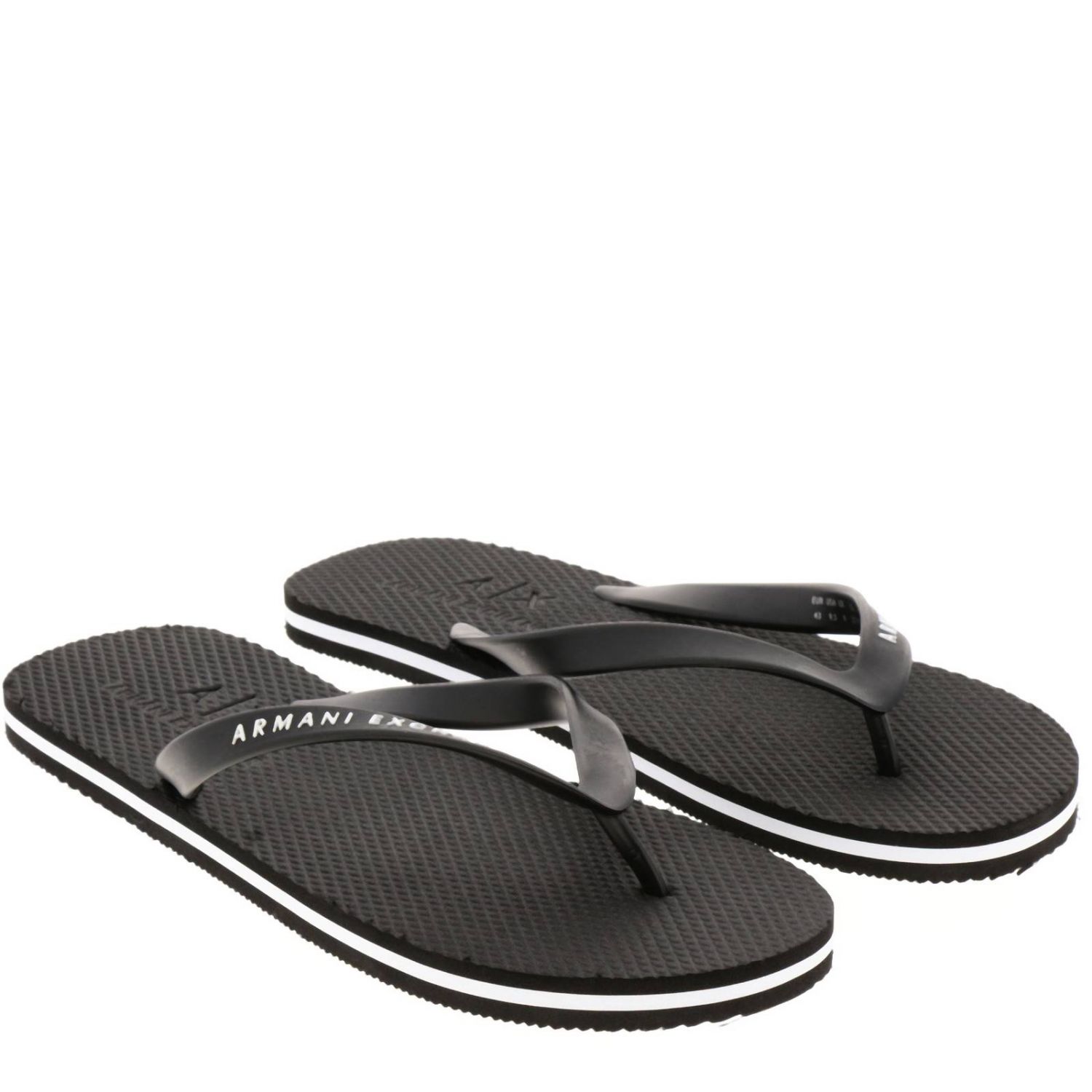 Armani Exchange Outlet: Shoes men | Sandals Armani Exchange Men Black ...