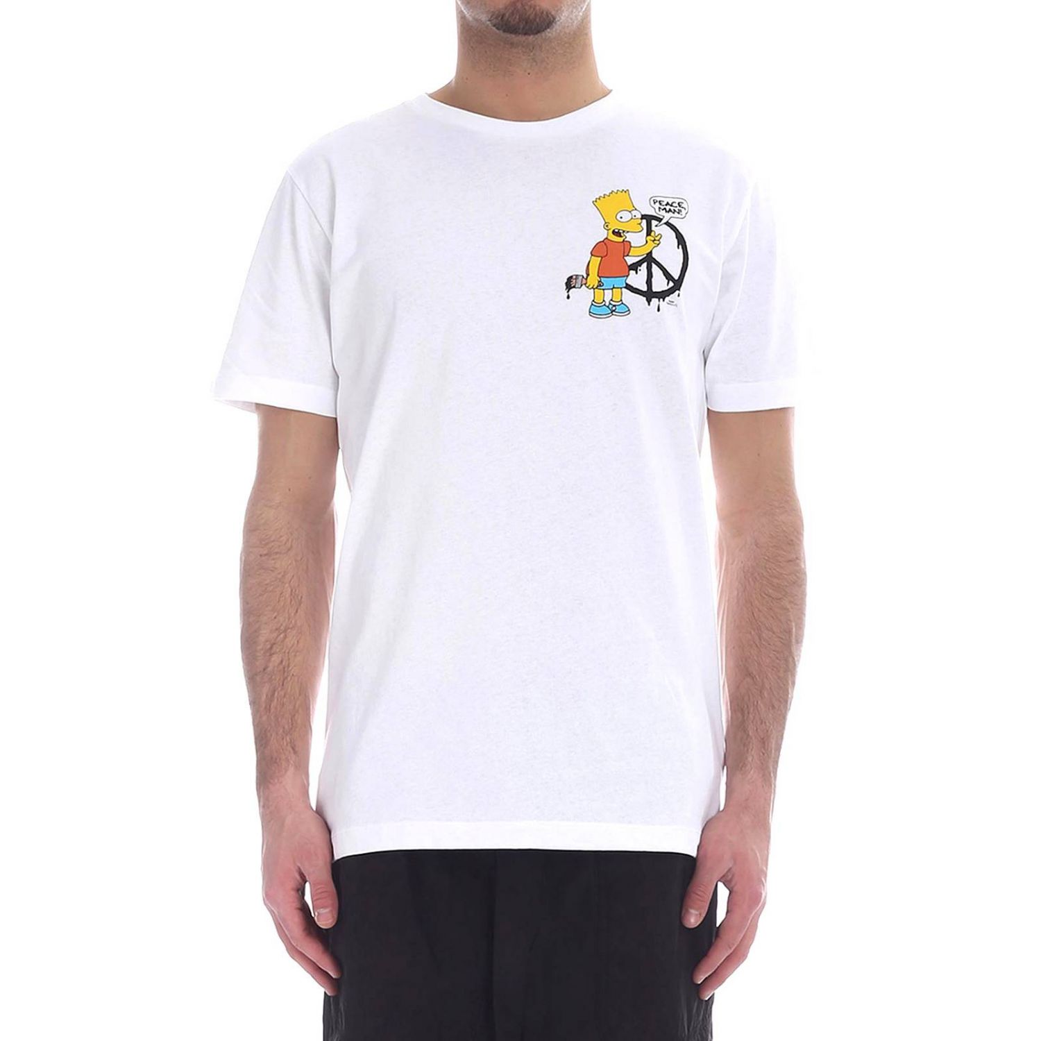 T-shirt a maniche corte con stampe Bart Simpson by Off White | T-Shirt Off  White Uomo Bianco | T-Shirt Off White OMAA027S1918 5034 Giglio IT