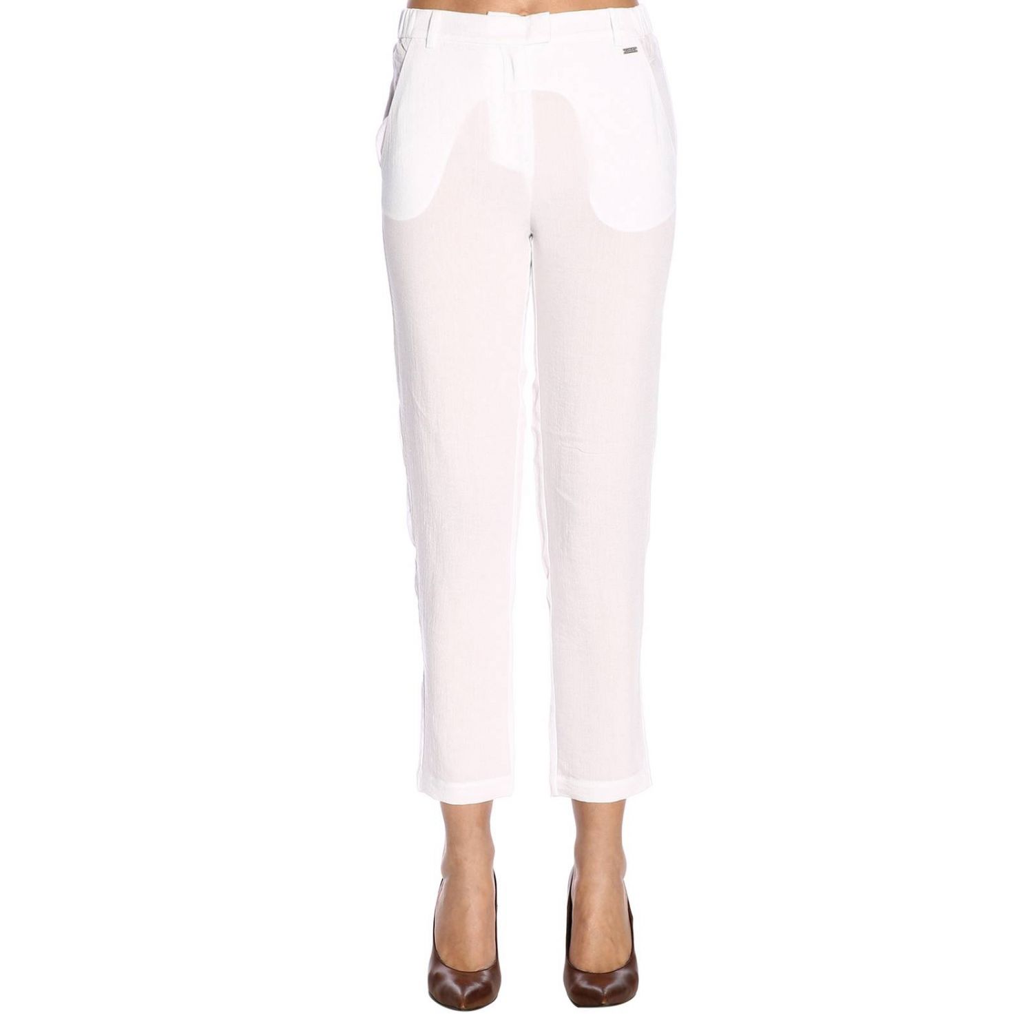 Armani Exchange Outlet Pants For Woman White Armani Exchange Pants