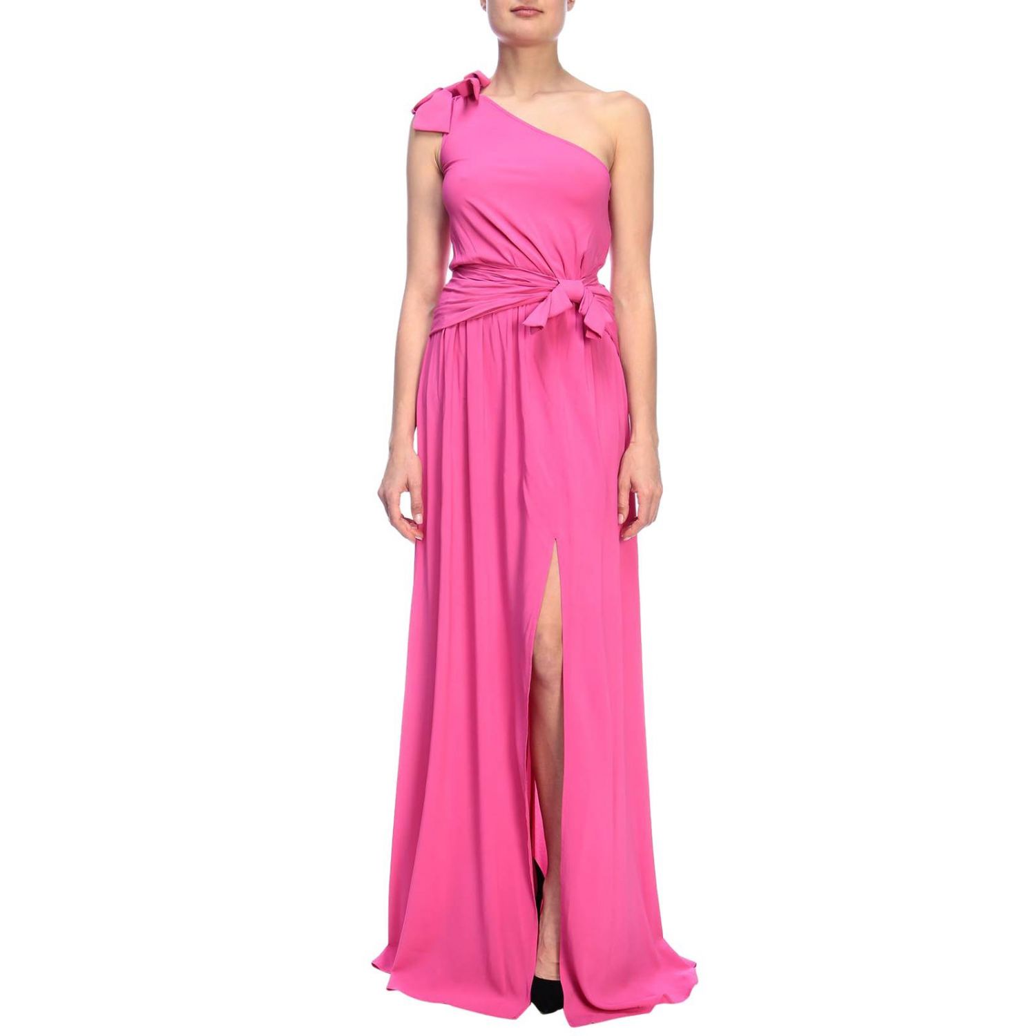 Pinko Uniqueness Outlet: Abito lungo con scollatura a monospalla - Fuxia |  Abito Pinko Uniqueness 3U10J3-5248 CHARLESTON GIGLIO.COM