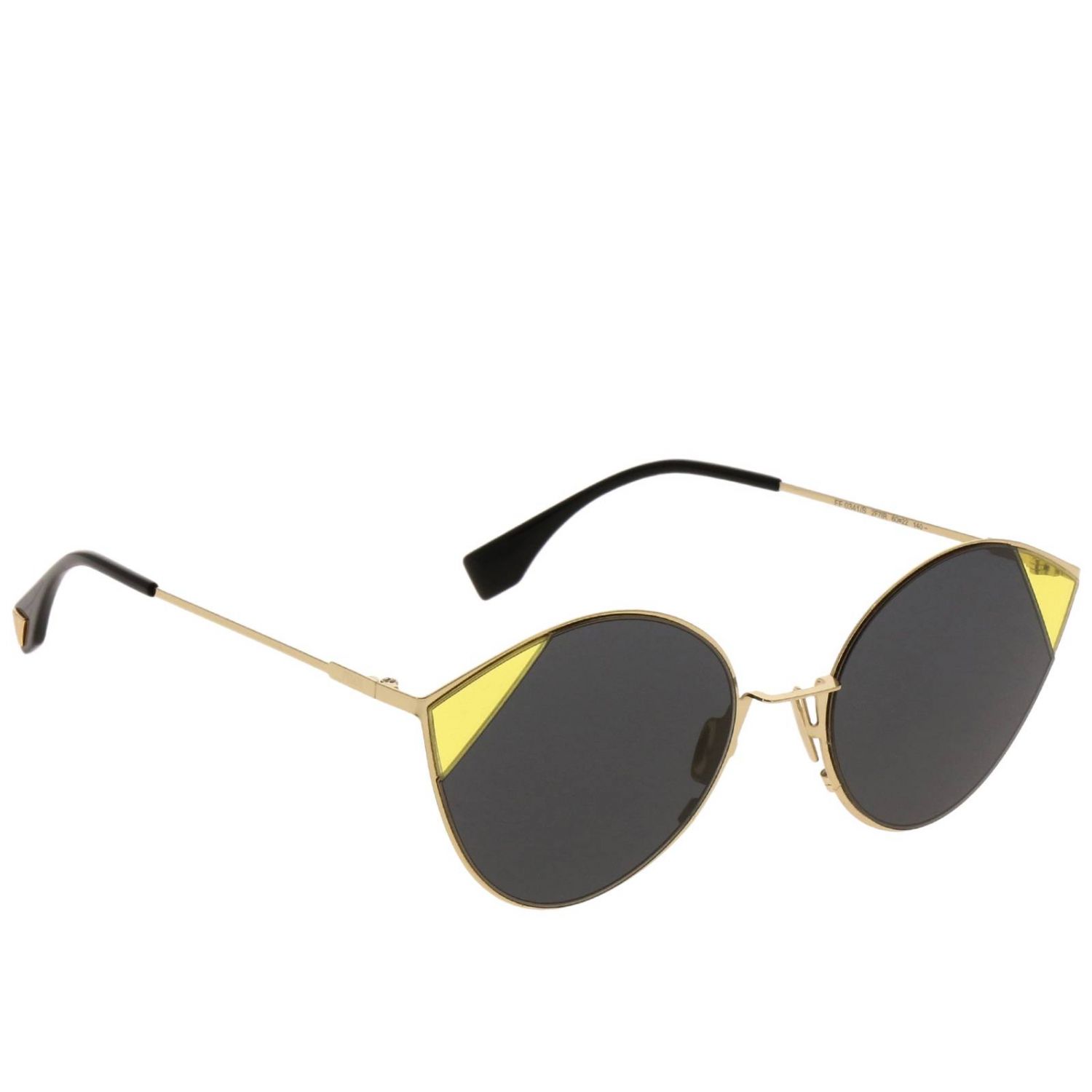 Солнцезащитные очки Fendi: Солнцезащитные очки FF 0341/S Fendi из металла и ацетата черный 1