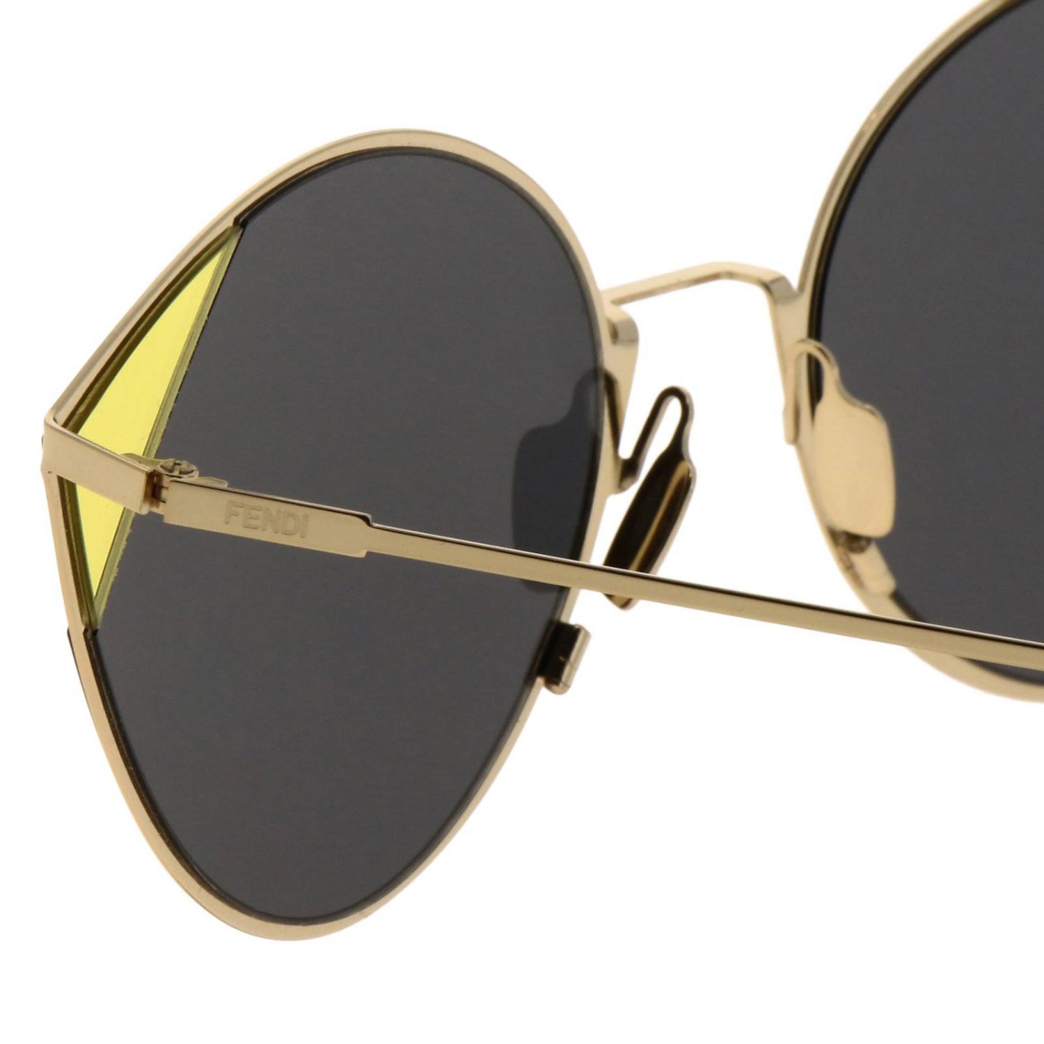 Солнцезащитные очки Fendi: Солнцезащитные очки FF 0341/S Fendi из металла и ацетата черный 3