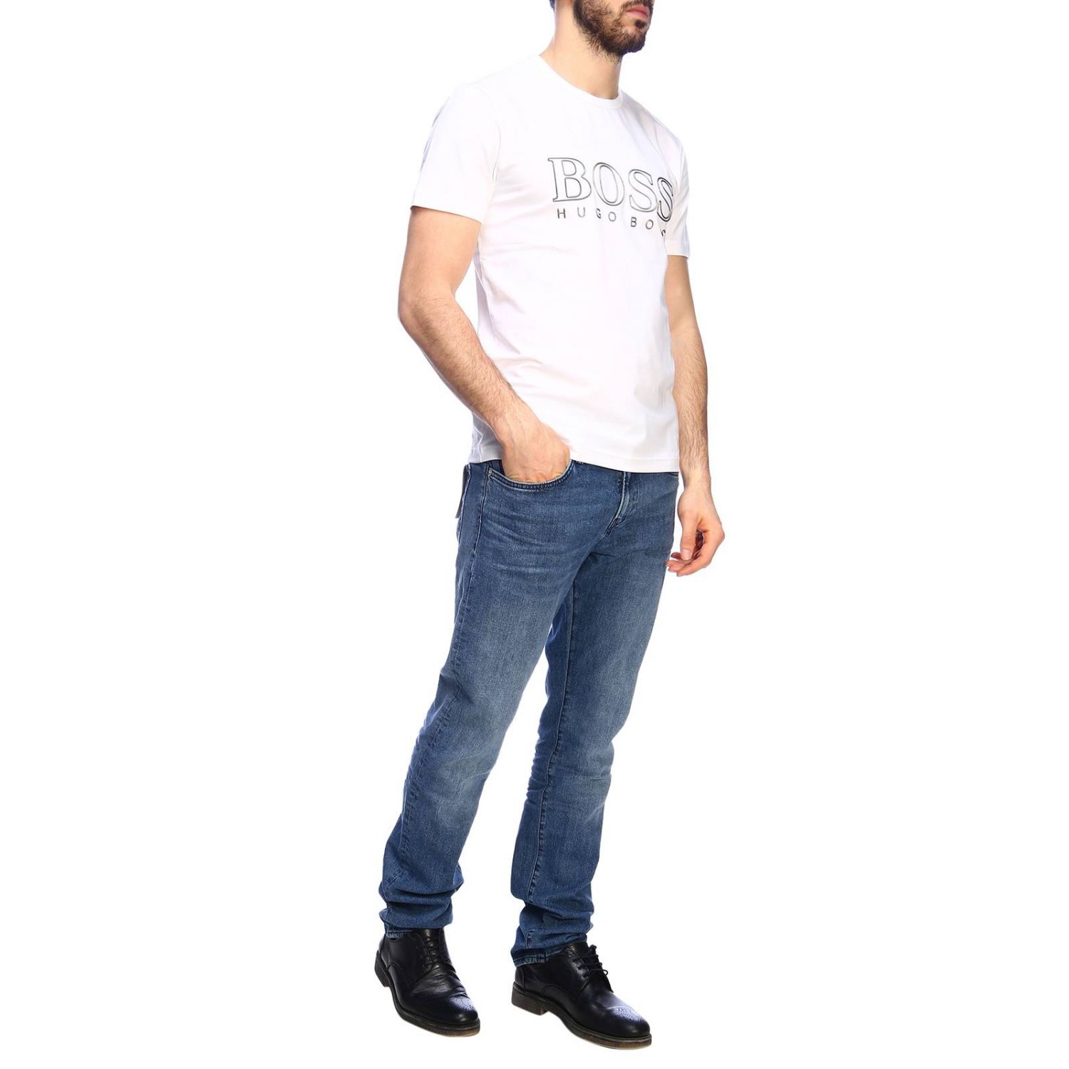 Hugo Boss Outlet: T-shirt men - White | T-Shirt Hugo Boss 10110340 ...