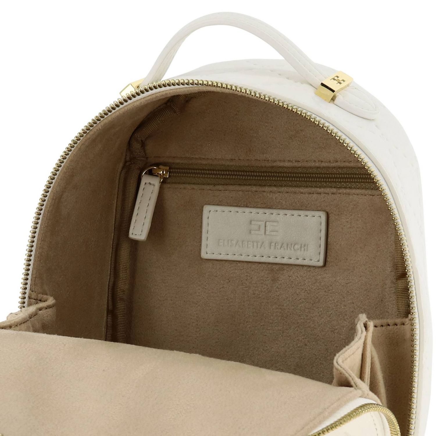 Elisabetta Franchi Outlet: Zaino mini - Bianco | Borsa Elisabetta Franchi  EFBO22 0096 GIGLIO.COM