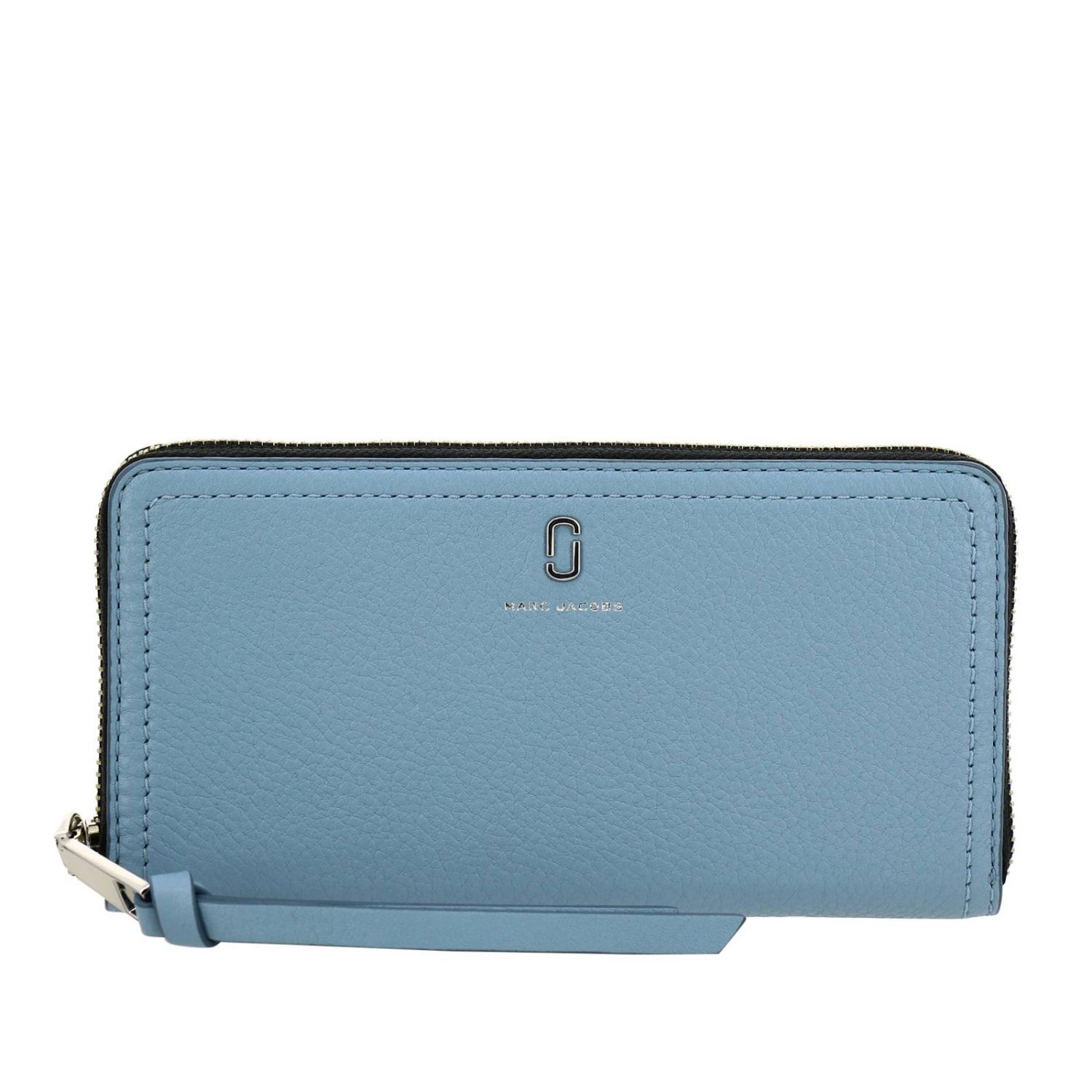 MARC JACOBS: Portafoglio in pelle martellata con mini graffetta - Blue |  Portafoglio Marc Jacobs M0015119 GIGLIO.COM
