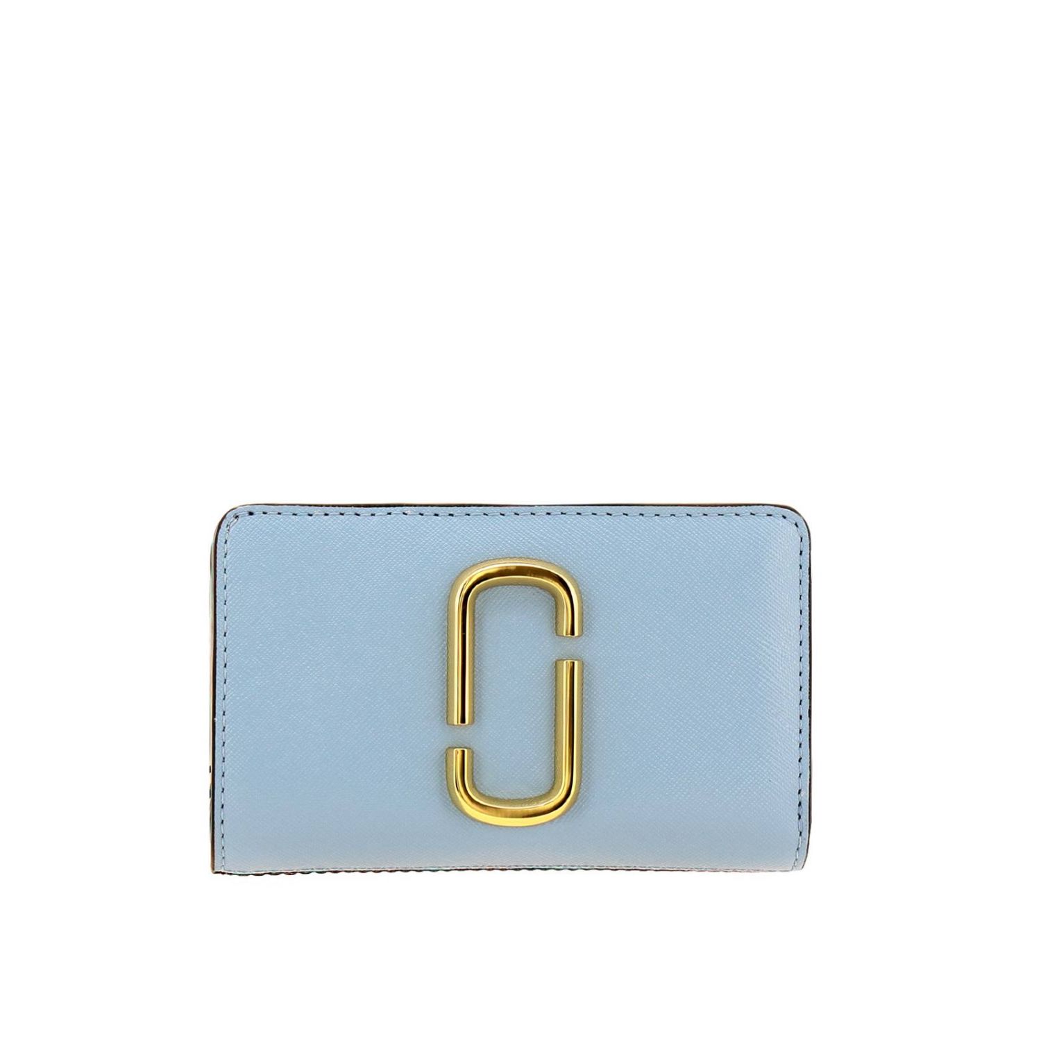 Marc Jacobs Outlet: Portafoglio in pelle tricolor con graffetta metallica -  Blue | Portafoglio Marc Jacobs M0013356 GIGLIO.COM