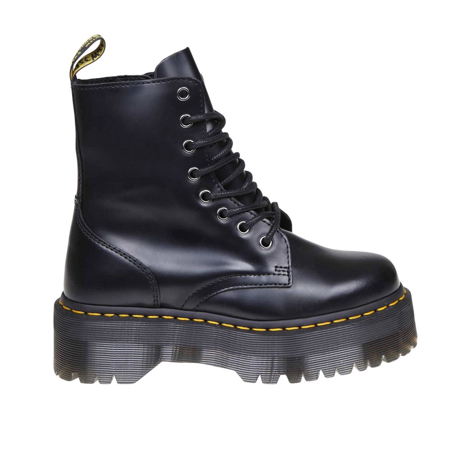 doc martens black heeled boots
