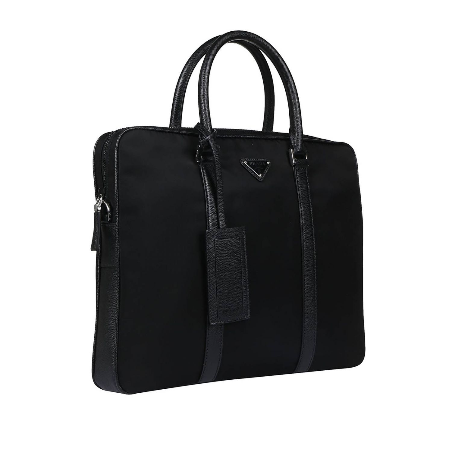 Tasche Prada: Prada Arbeitstasche aus Nylon und Leder mit dreieckigem Logo schwarz 2