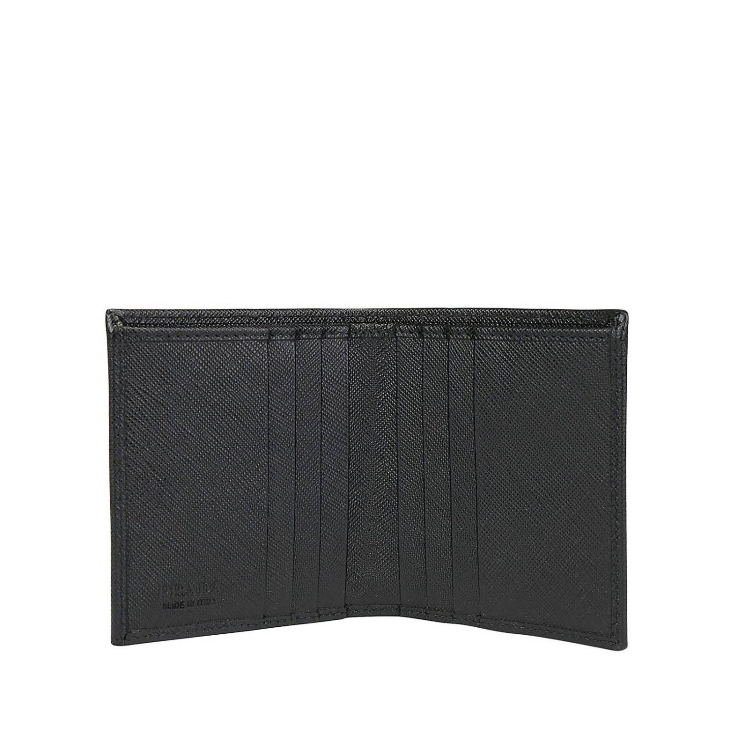 PRADA: wallet in leather with triangular logo | Wallet Prada Men Black ...
