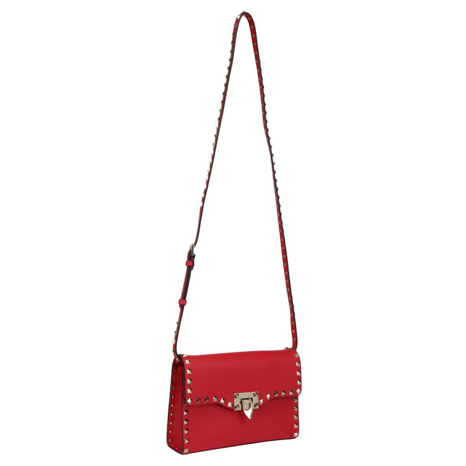 VALENTINO GARAVANI Rockstud bag in genuine leather with metal hook and