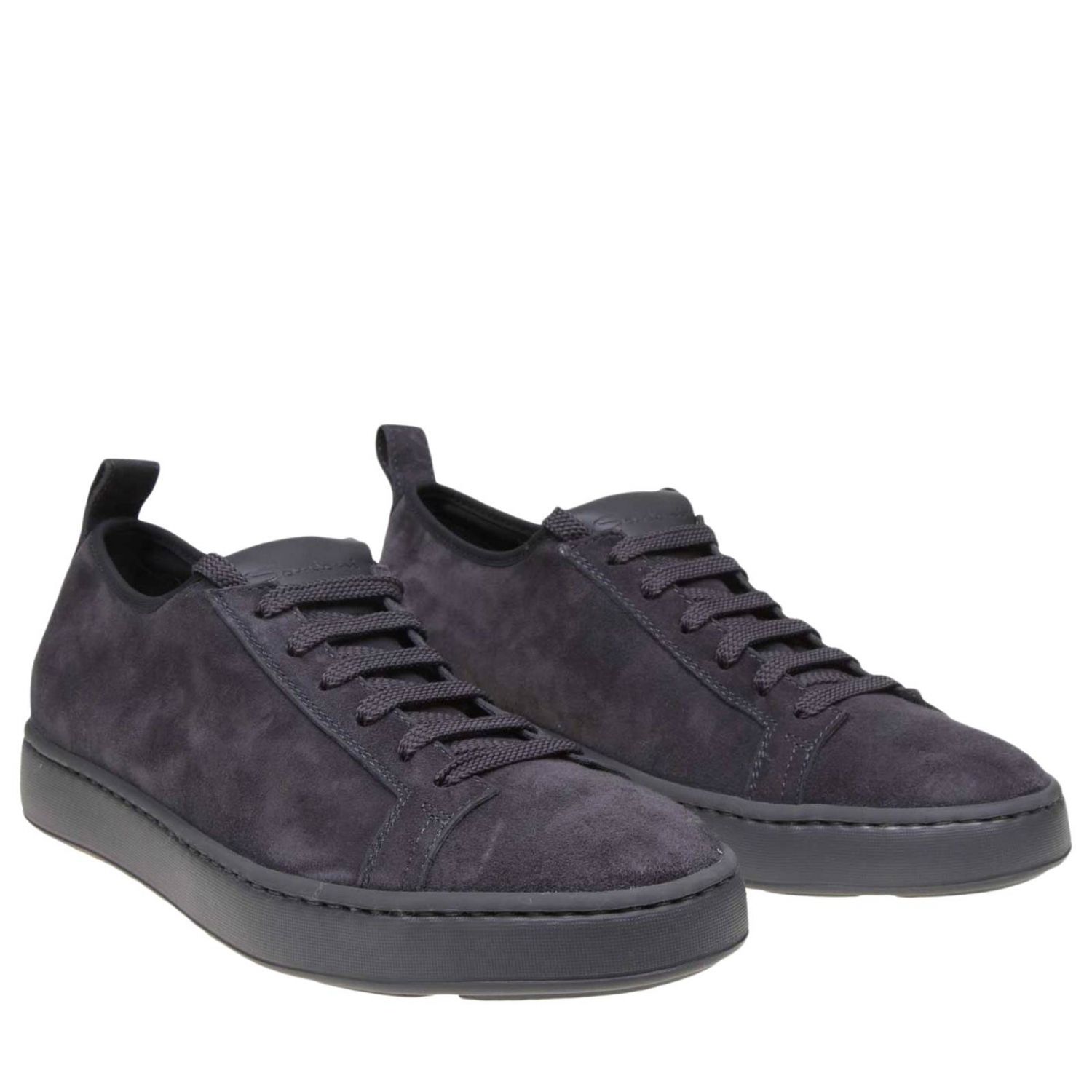 Santoni Lace up suede sneakers with 