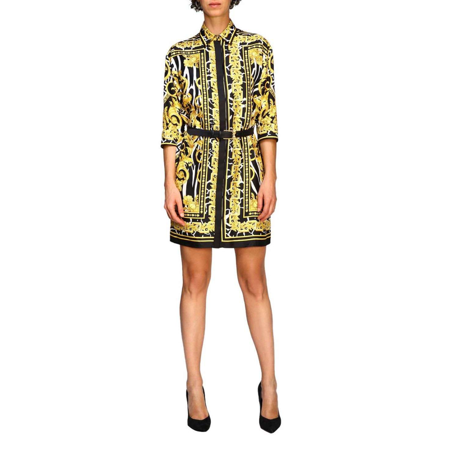 Versace Outlet: Dress women - Gold | Dress Versace A82301 A230893 ...