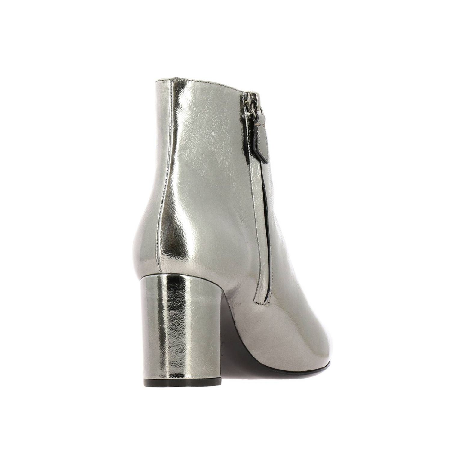 silver flat booties