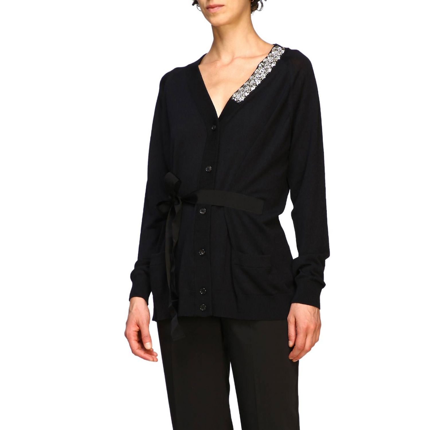 prada black cardigan