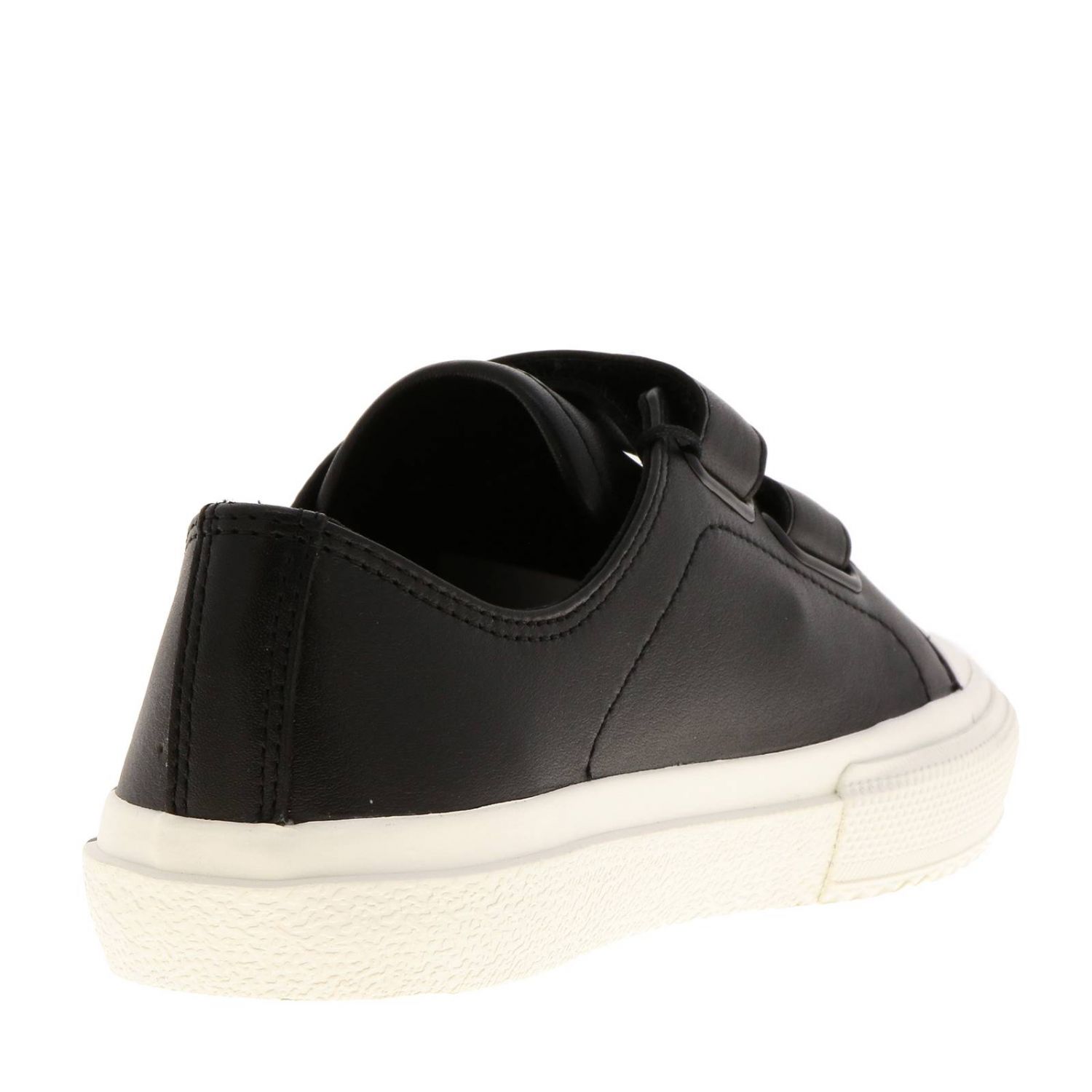 Burberry Mini Larkhall leather sneakers with bicolor logo and double ...