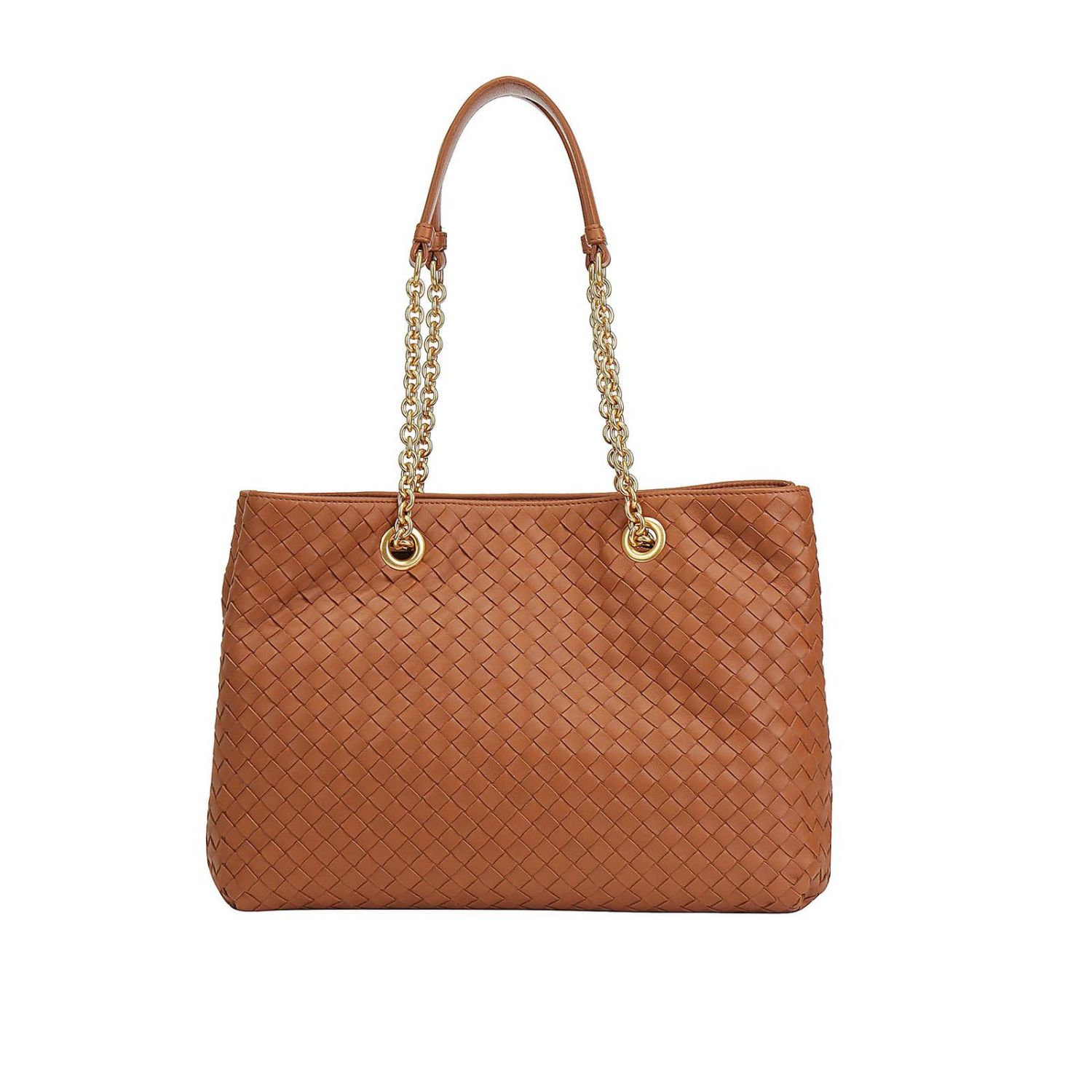 Bottega Outlet medium tote shopping bag in nappa with woven