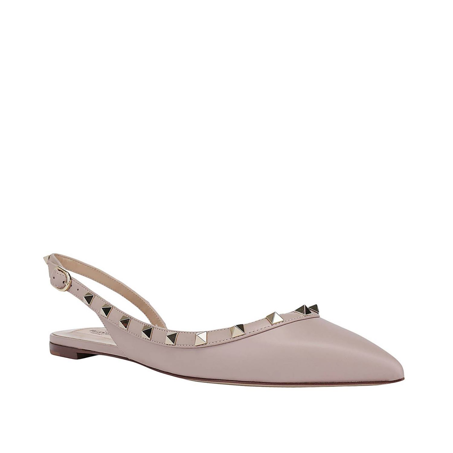 Valentino Garavani Outlet: Rockstud Spikes ballet flats in asymmetric ...