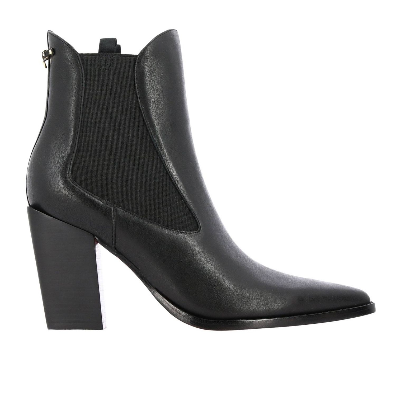 Pinko Outlet: pointed toe ankle boots in leather | Heeled Ankle Boots ...