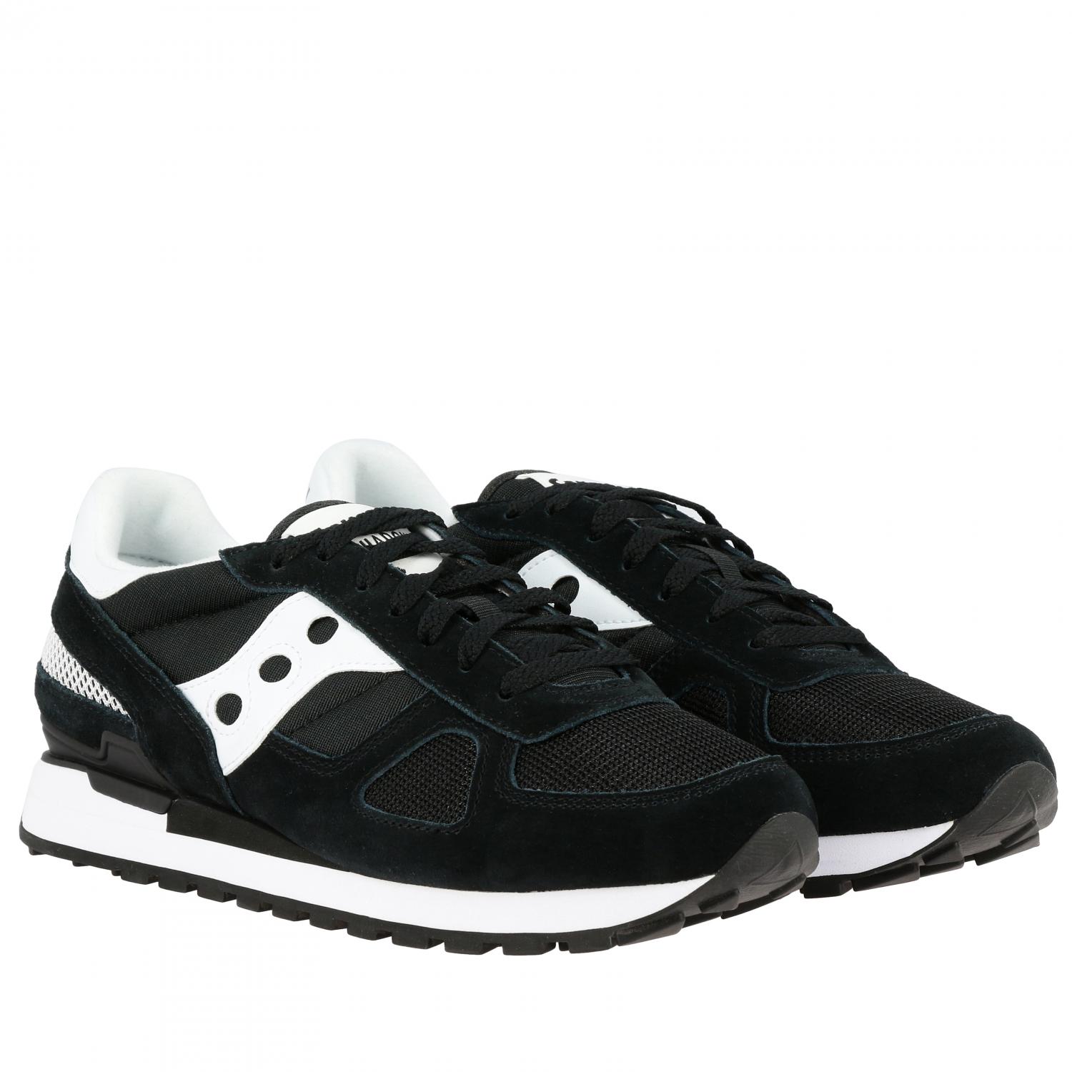 Saucony Outlet Sneakers In Pelle Scamosciata E Micro Rete Nero 