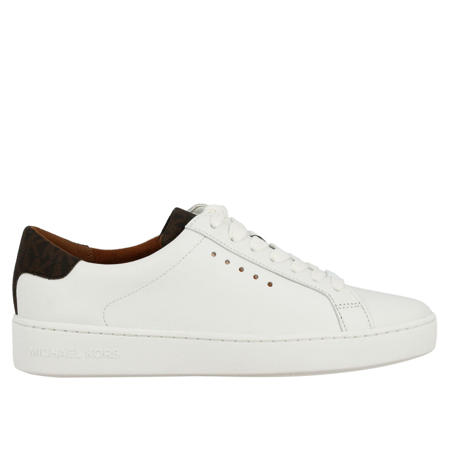 Michael Michael Kors Outlet: Lace-up sneakers in leather - White ...