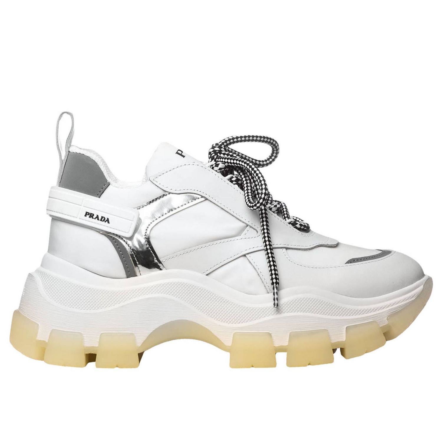 orange and white prada sneakers