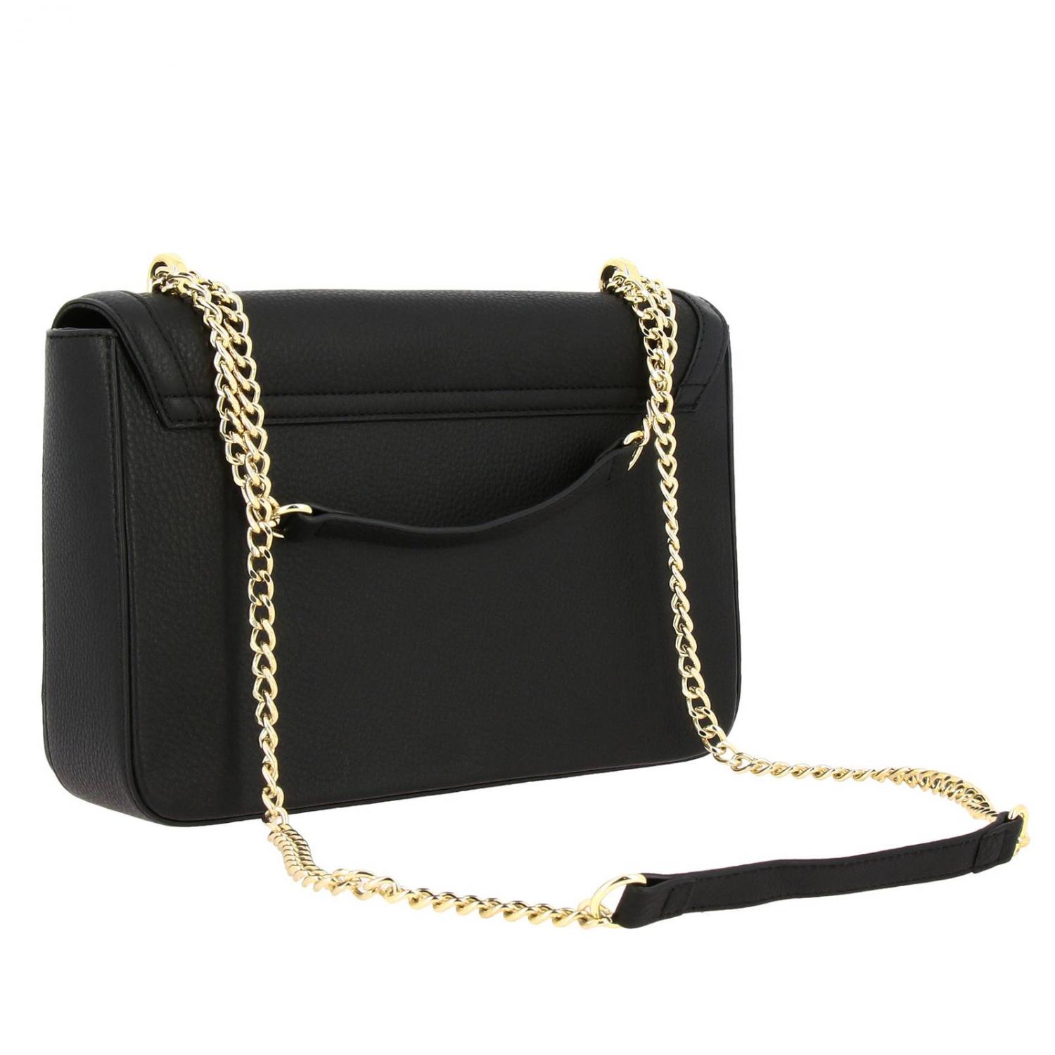 Love Moschino Outlet leather bag with studs logo Black Crossbody