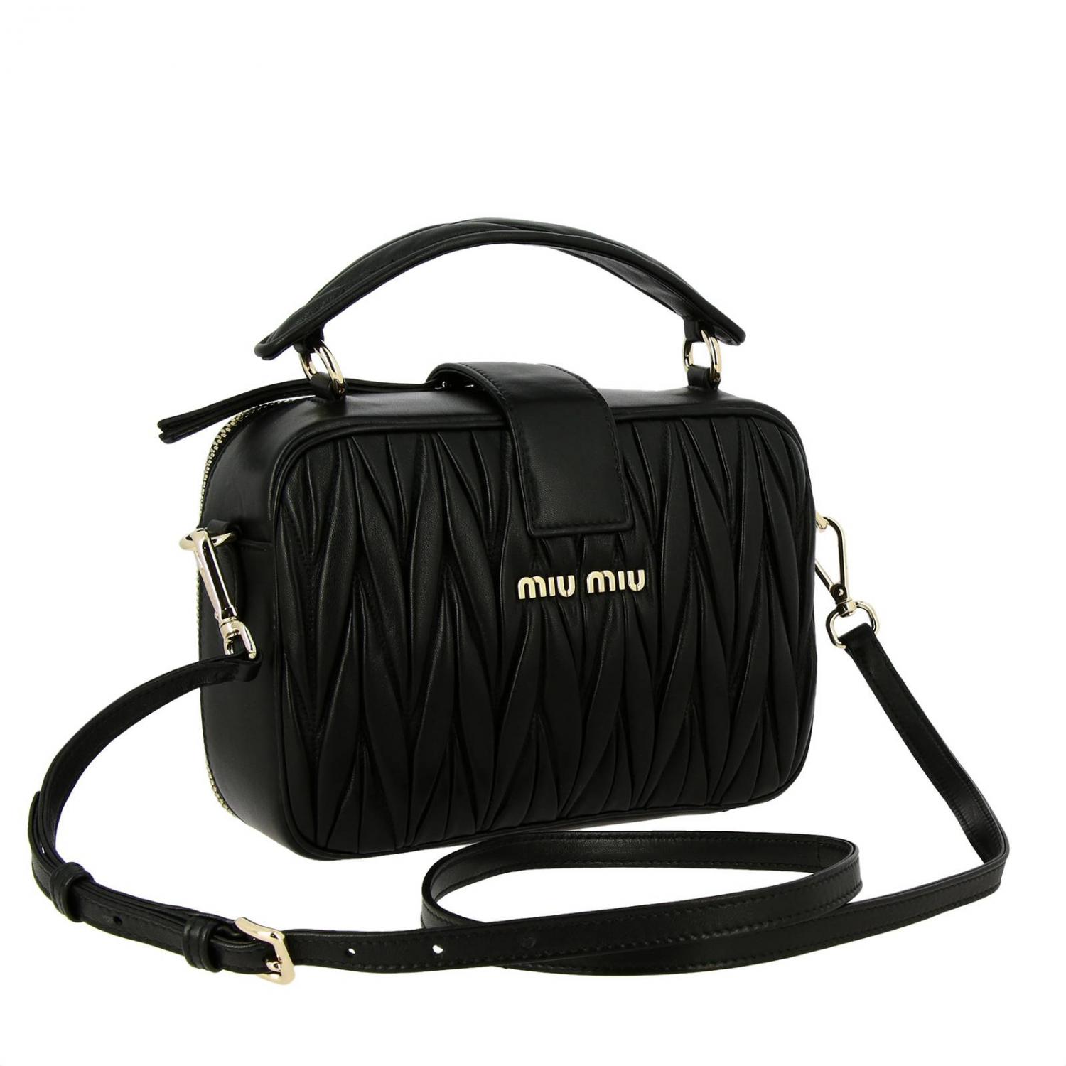 MIU MIU bag in matelassé leather Crossbody Bags Miu Miu Women Black