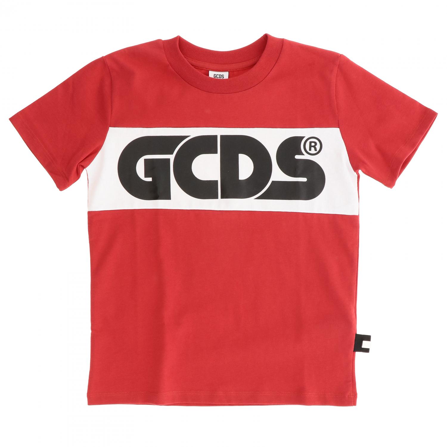 Gcds Outlet: t-shirt for boys - Red | Gcds t-shirt 020441 online on ...