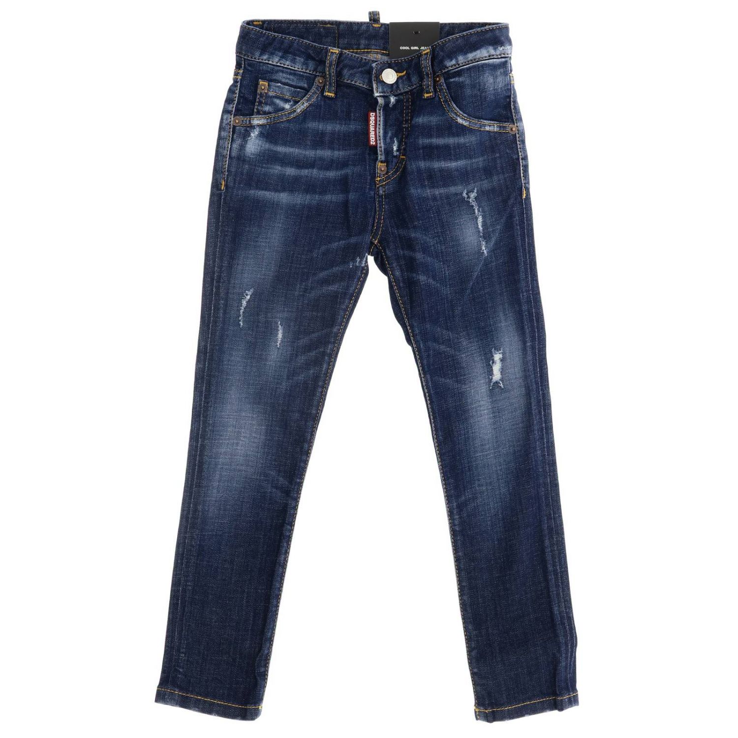 Dsquared2 Junior Outlet: vaqueros de denim elástico efecto usado con  roturas | Vaquero Dsquared2 Junior Niños Denim | Vaquero Dsquared2 Junior  DQ01PX D00VS GIGLIO.COM