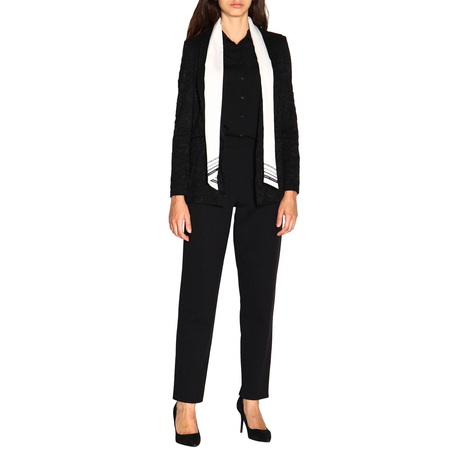 Pinko Outlet: Giacca Scappare in tessuto operato - Nero | Blazer Pinko  1G14DW-7623 SCAPPARE GIGLIO.COM