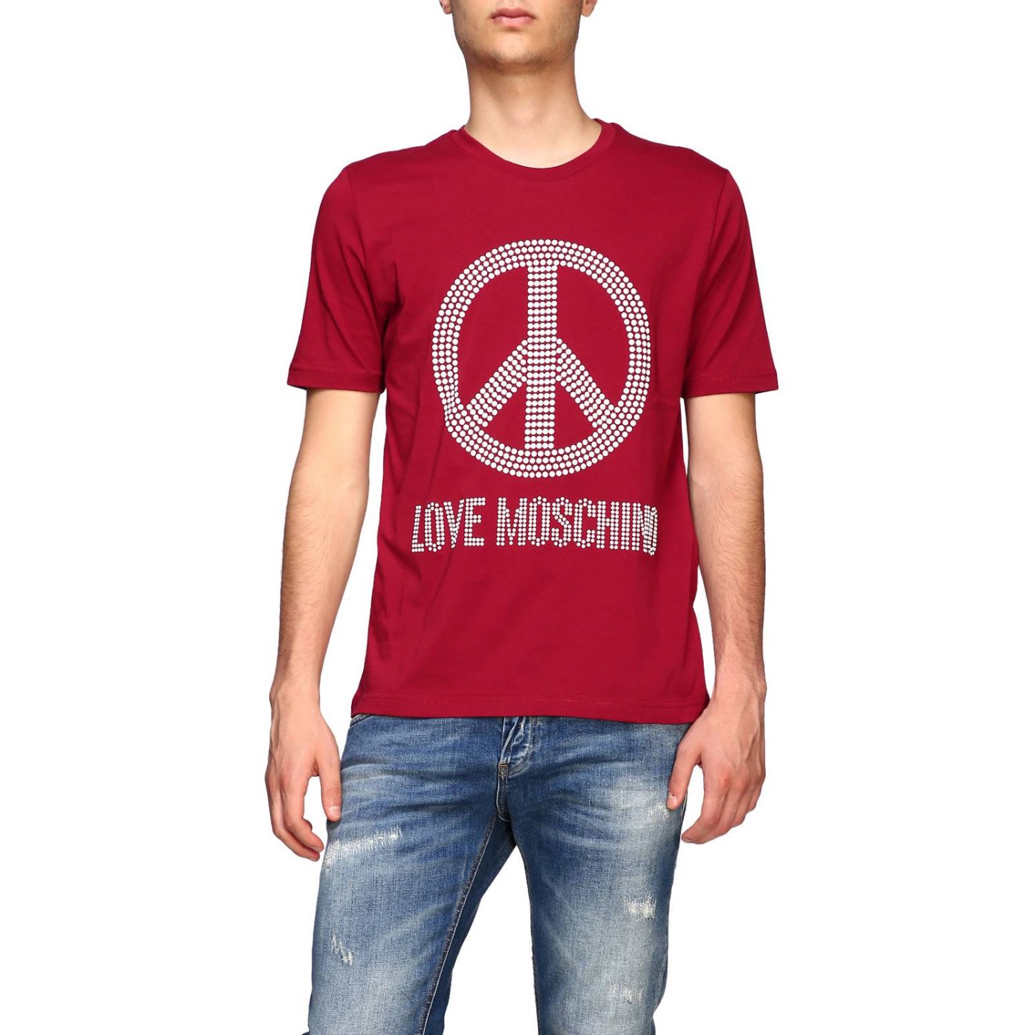 러브 모스키노(LOVE MOSCHINO) 티셔츠 남성 레드 러브 모스키노 티셔츠 M47323Z