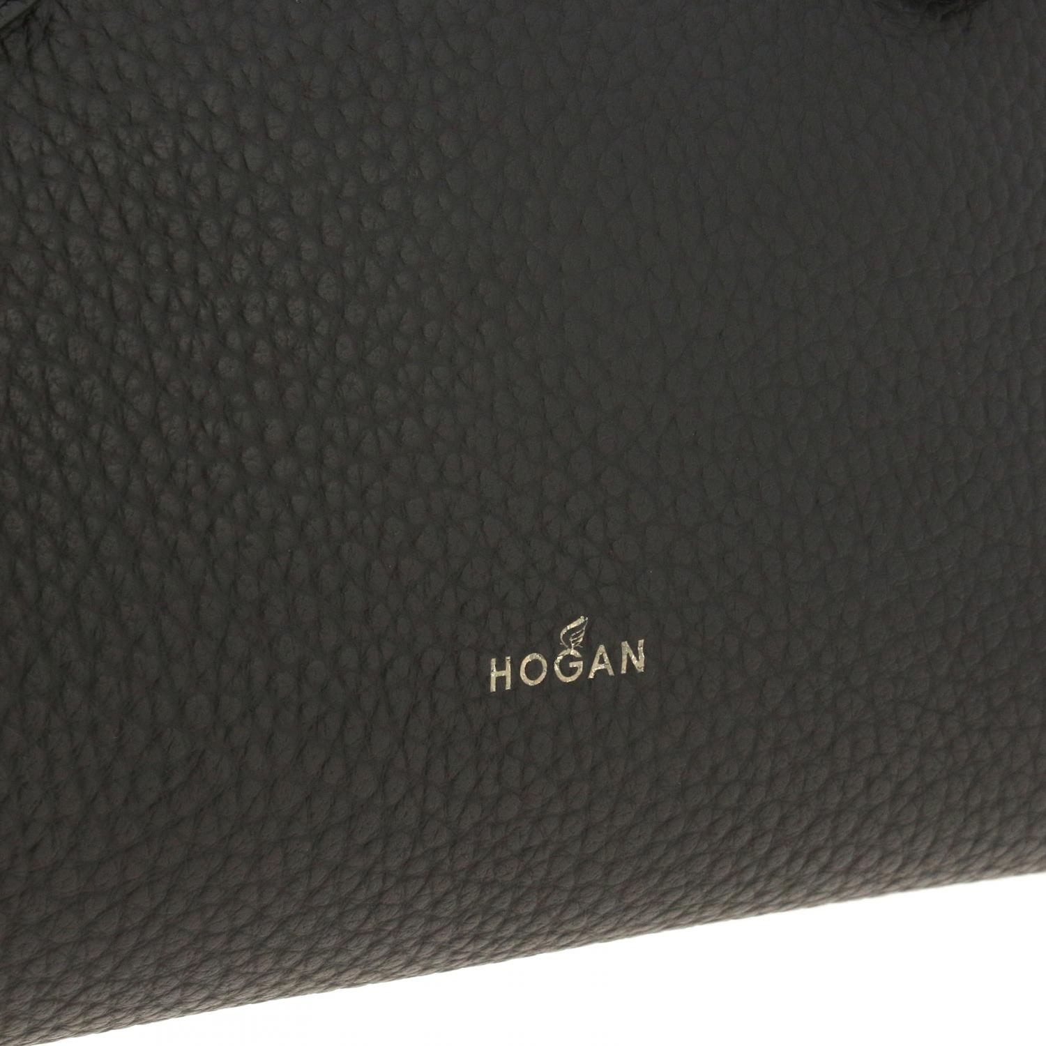 Hogan Outlet: Borsa shopping in pelle con logo - Nero | Borse A Tracolla  Hogan KBW018A0400 KBC GIGLIO.COM