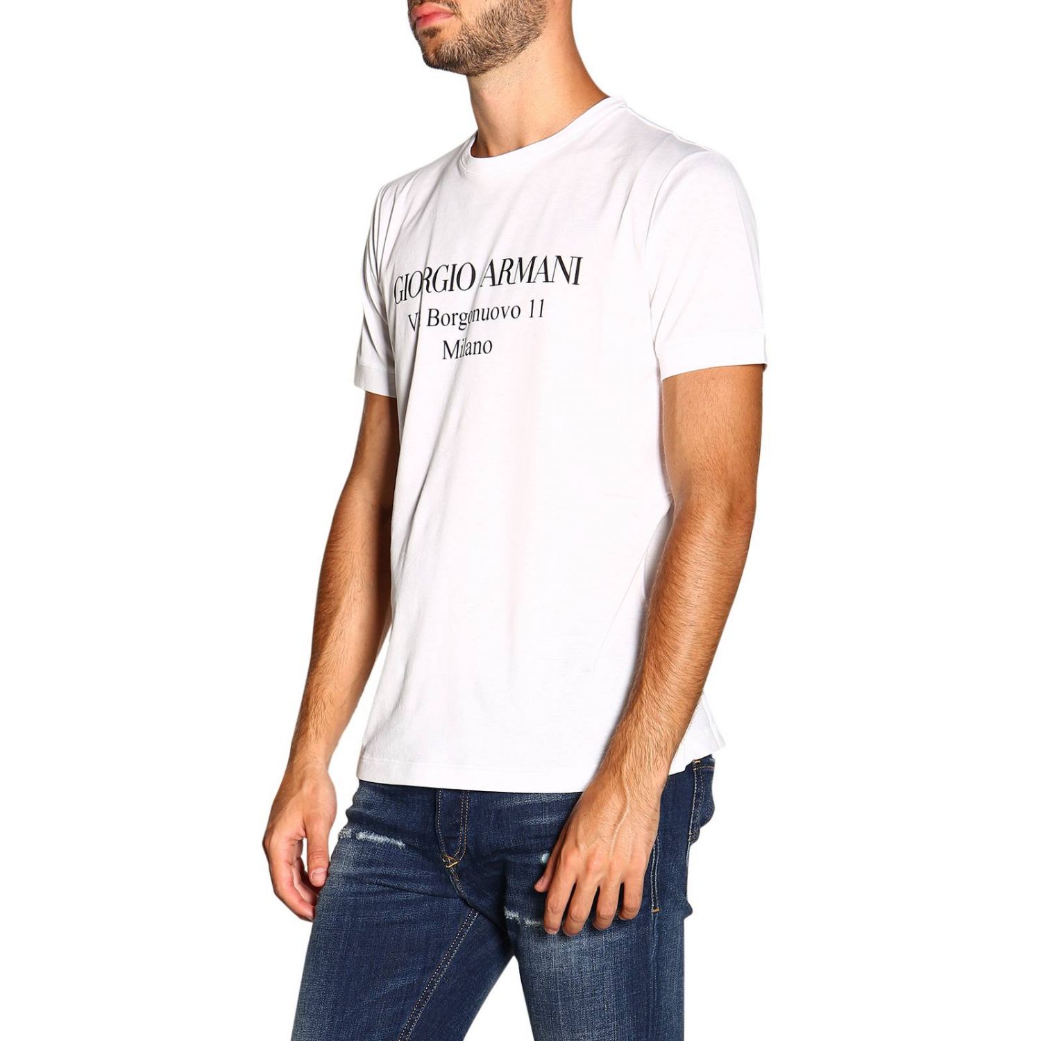 Giorgio Armani Outlet: t-shirt for men - White | Giorgio Armani t-shirt ...
