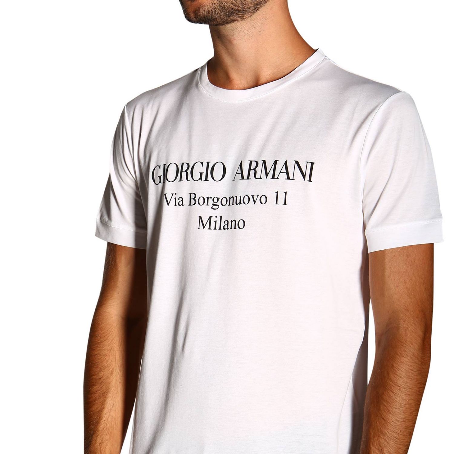 Armani Outlet tshirt for men White Armani tshirt 3GST57 SJEJZ online on