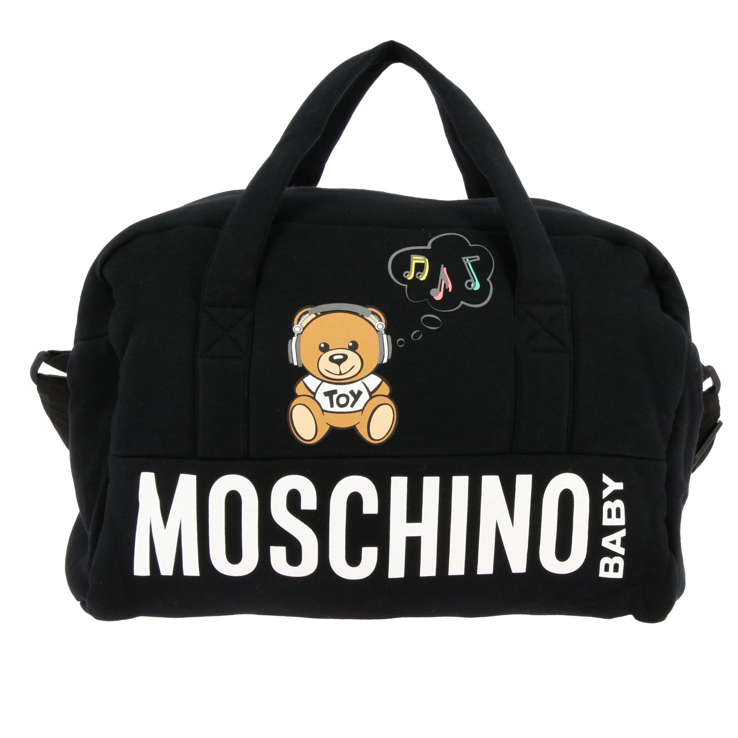 black moschino baby bag