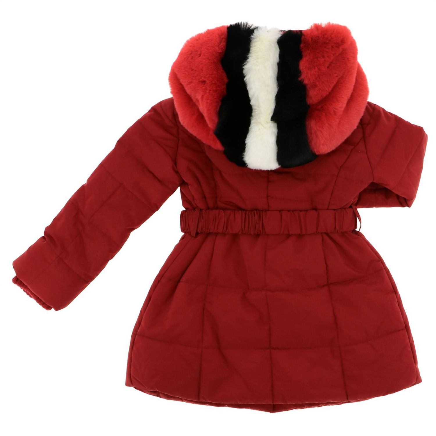 Monnalisa Outlet Coat kids Coat Monnalisa Kids Red Coat Monnalisa