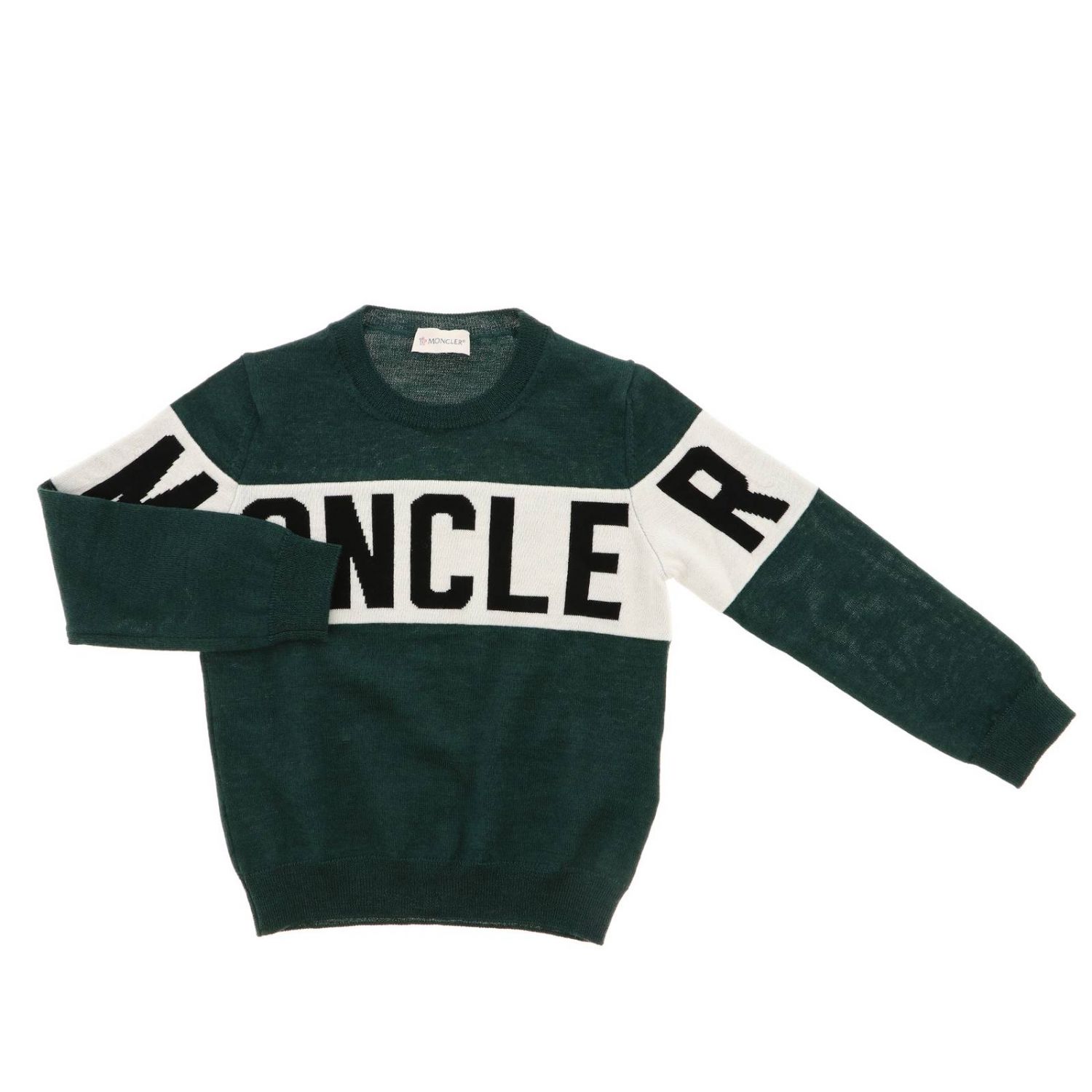 MONCLER: sweater for boys - Green | Moncler sweater 90071 A9084 online ...