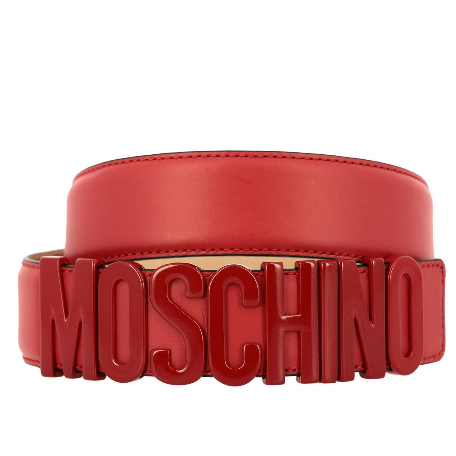 Boutique Moschino Outlet: Moschino Boutique belt with maxi logo - Red ...