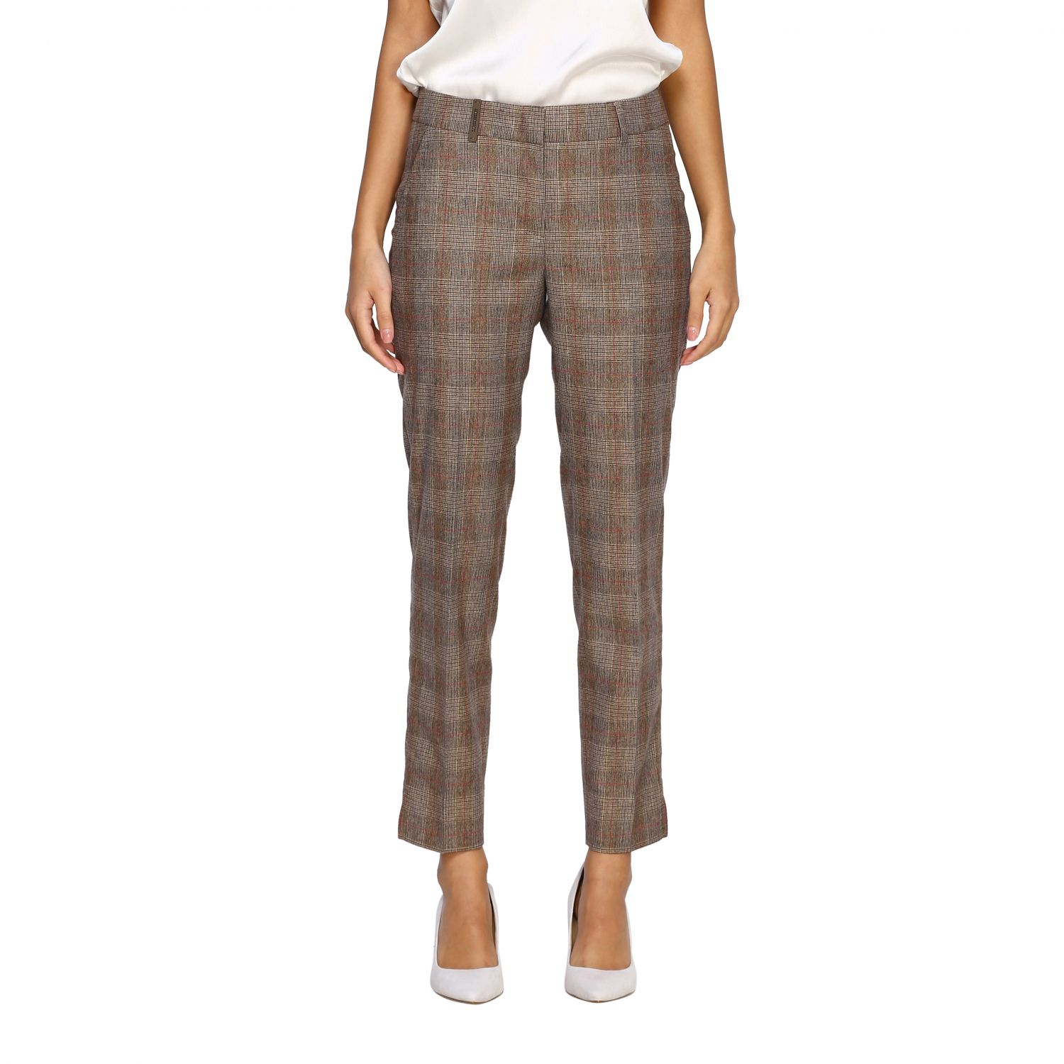 Peserico Outlet: pants for woman - Brown | Peserico pants P04718 8778 ...