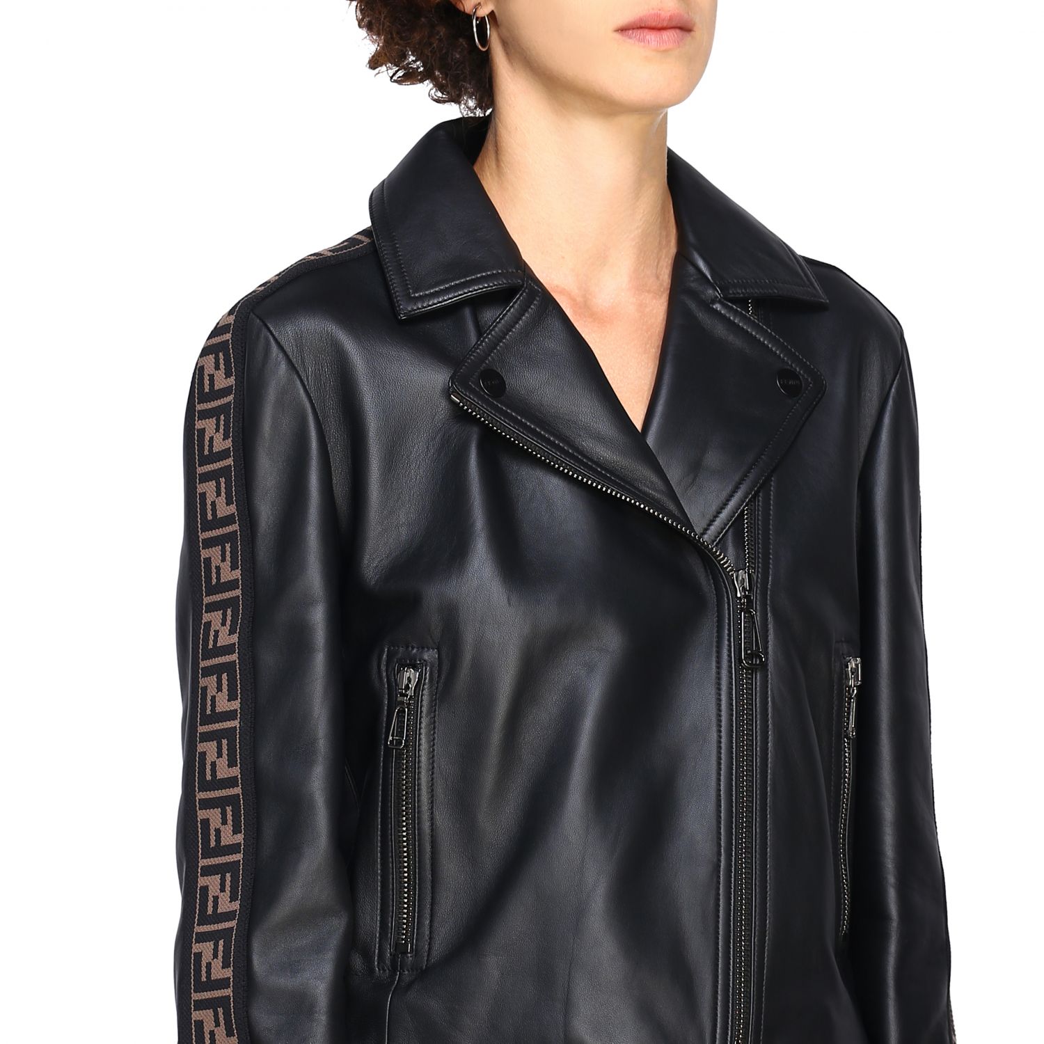 fendi leather jacket womens